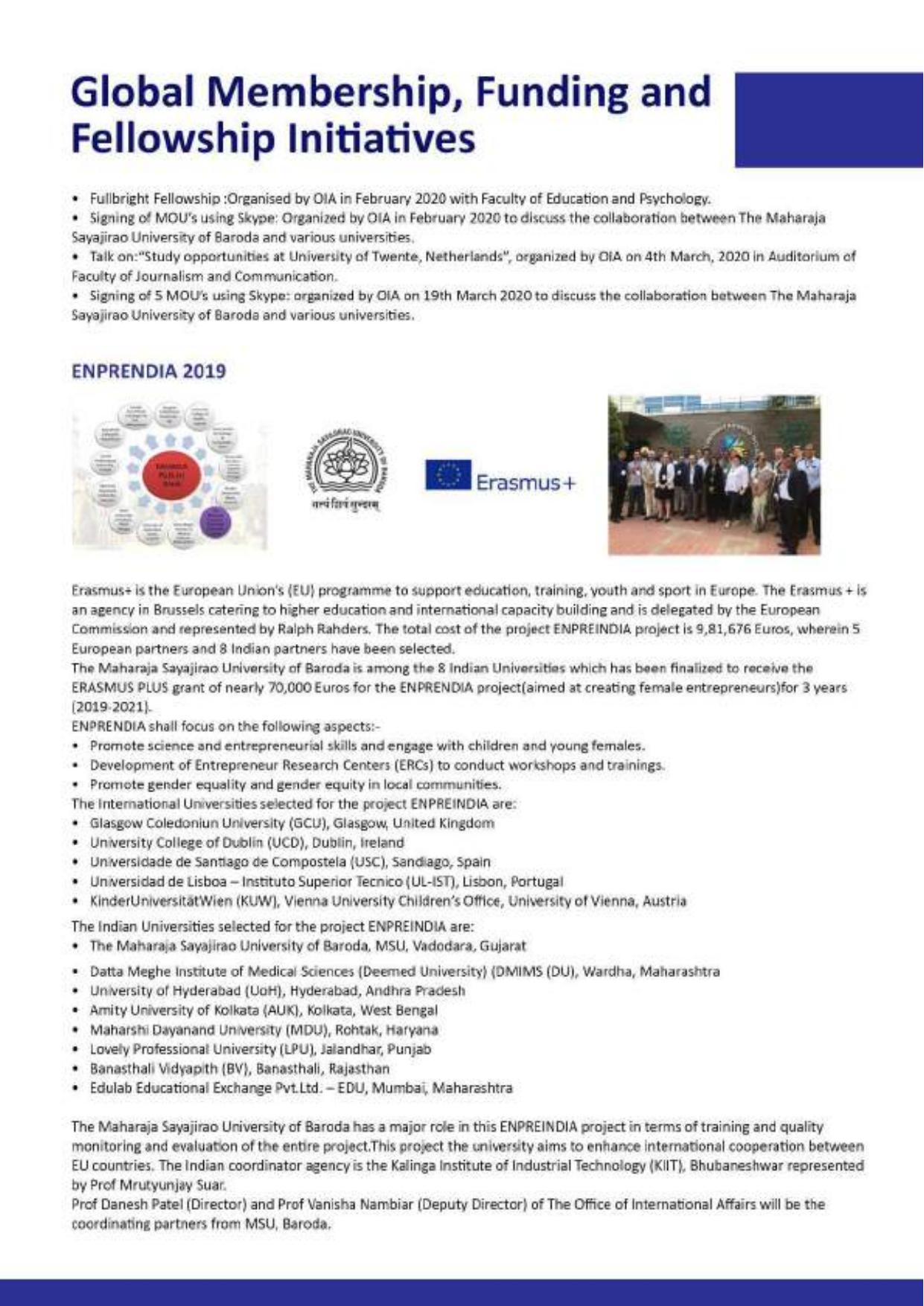 Maharaja Sayajirao University of Baroda, International Students Information Brochure - Page 63