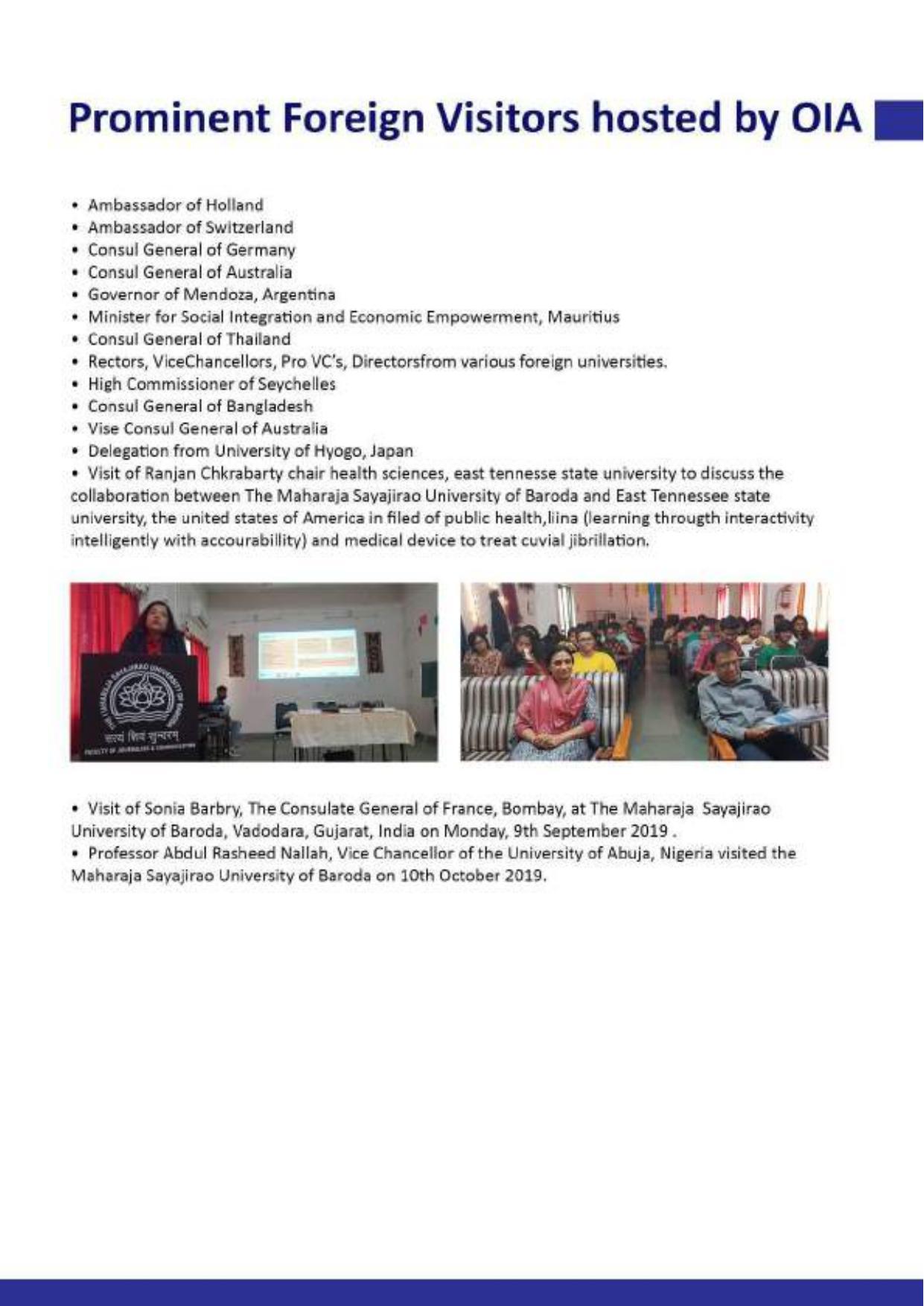 Maharaja Sayajirao University of Baroda, International Students Information Brochure - Page 64