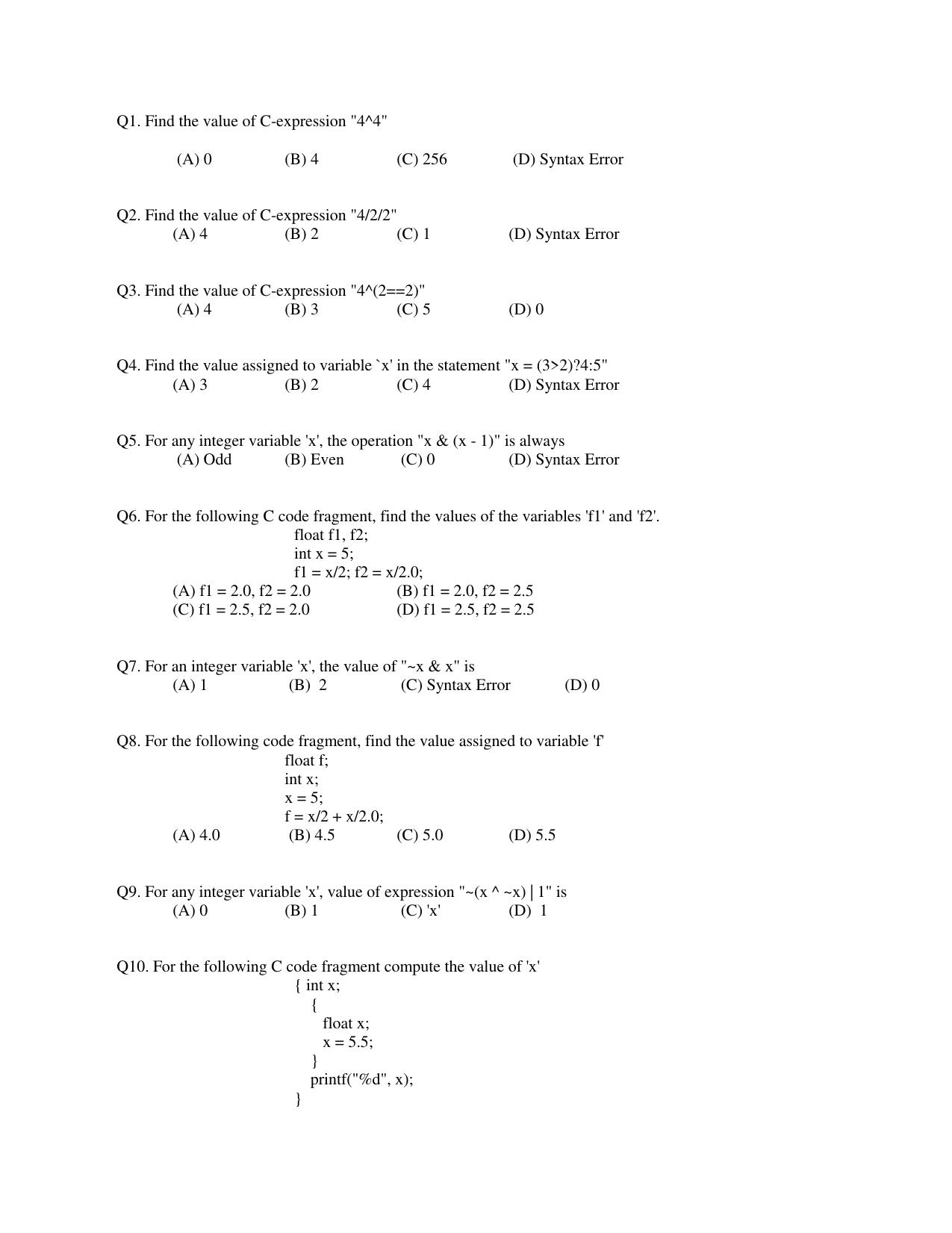 OJEE 2015 MCA Question Paper - Page 1