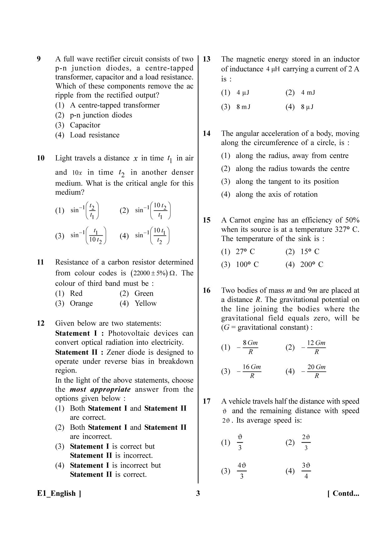 NEET 2023 E1 Question Paper - Page 3