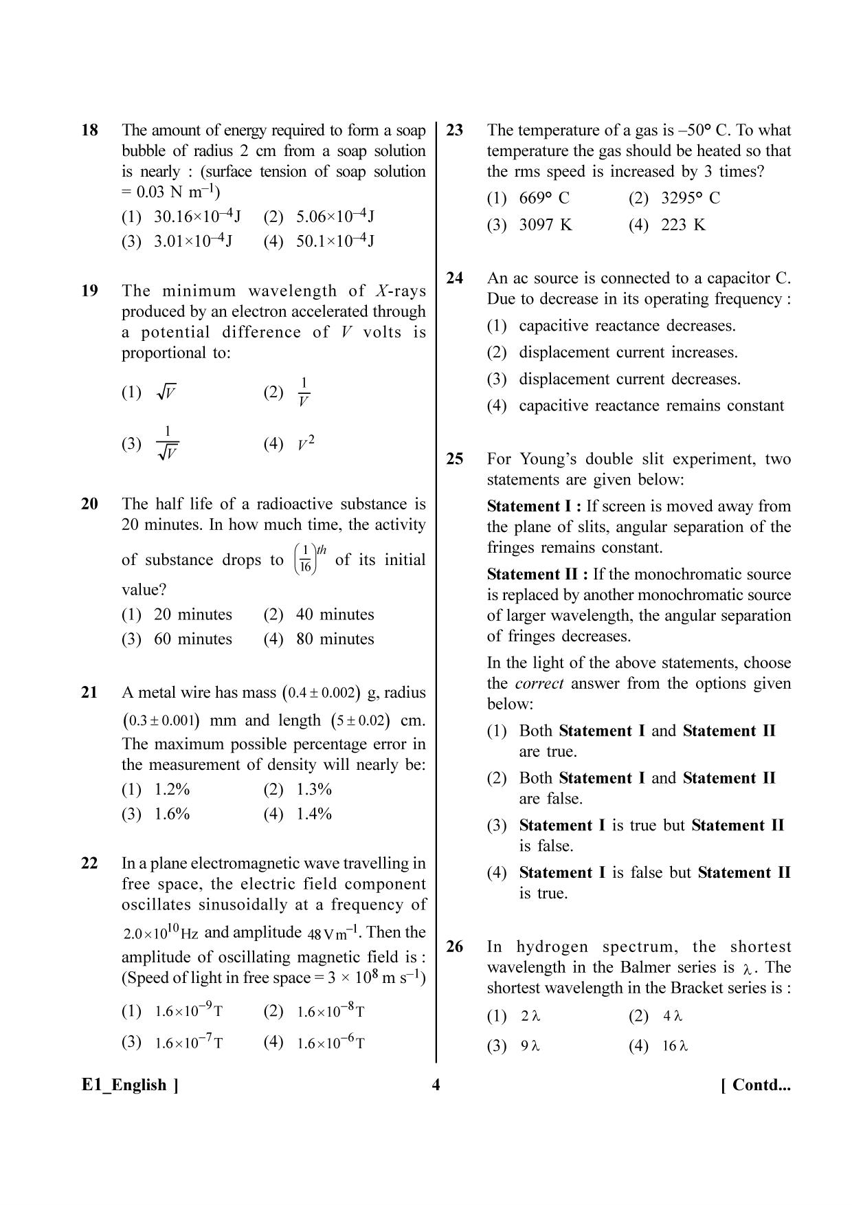 NEET 2023 E1 Question Paper - Page 4