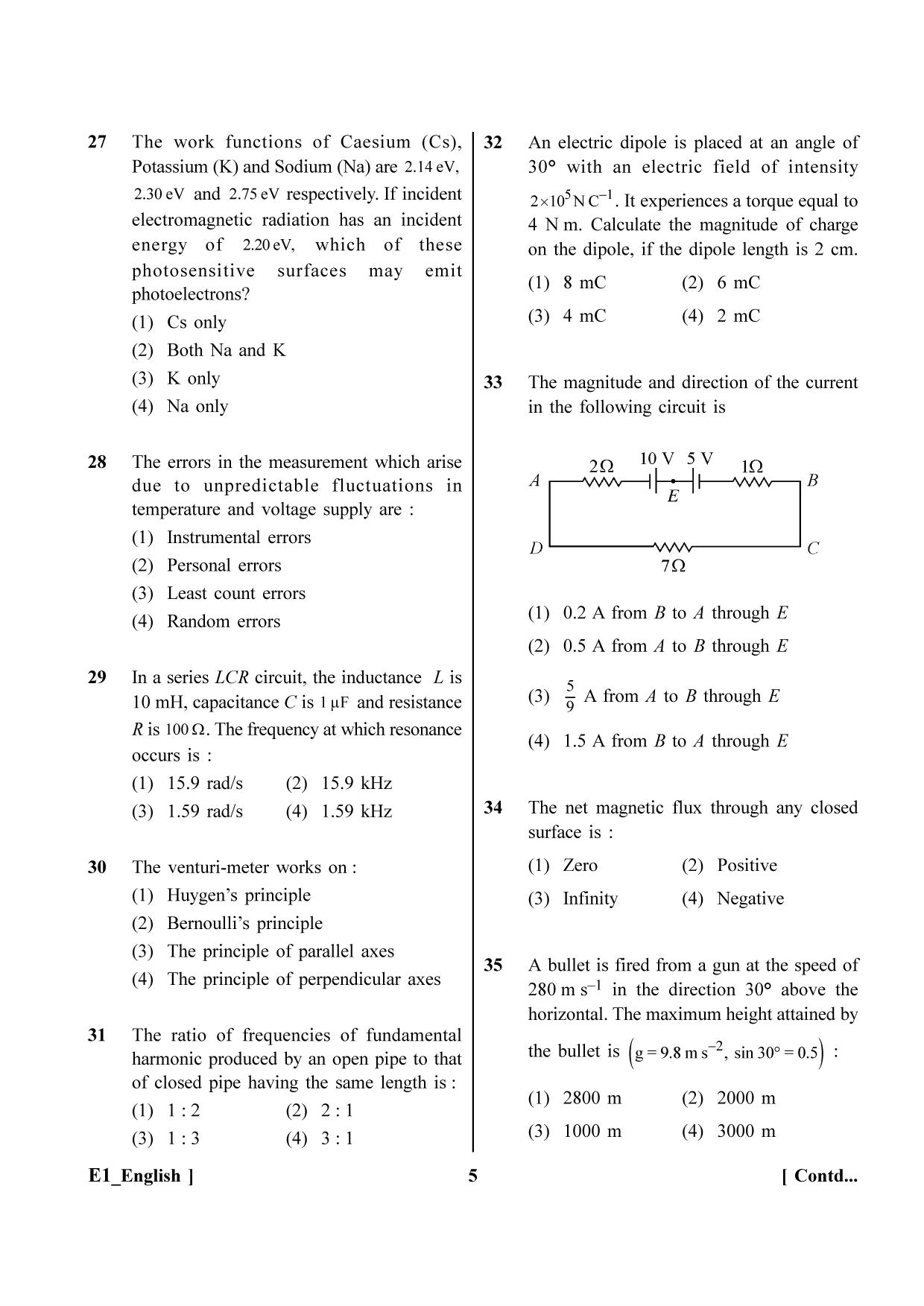 NEET 2023 E1 Question Paper - Page 5