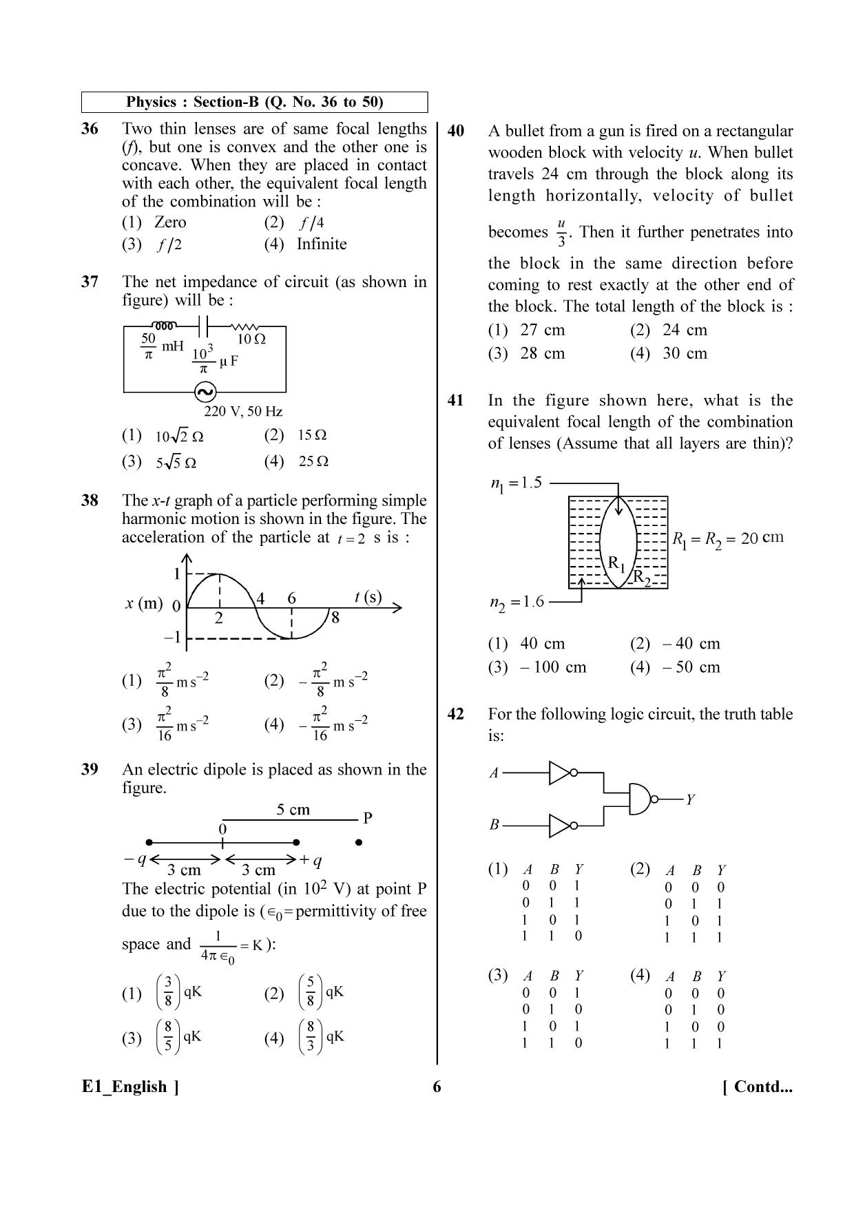 NEET 2023 E1 Question Paper - Page 6