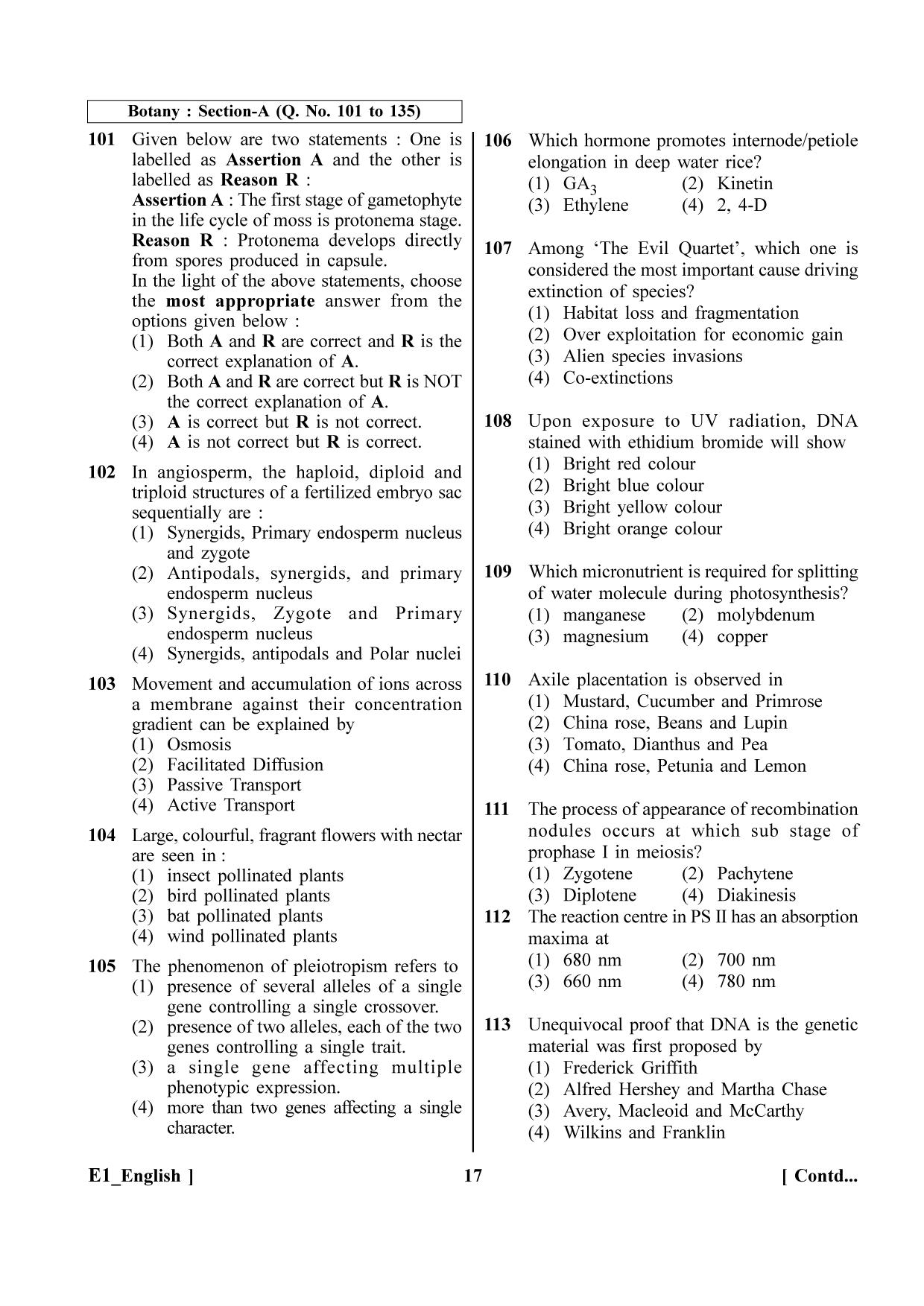 NEET 2023 E1 Question Paper - Page 17