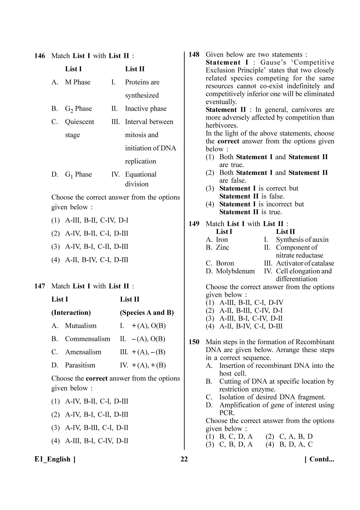 NEET 2023 E1 Question Paper - Page 22