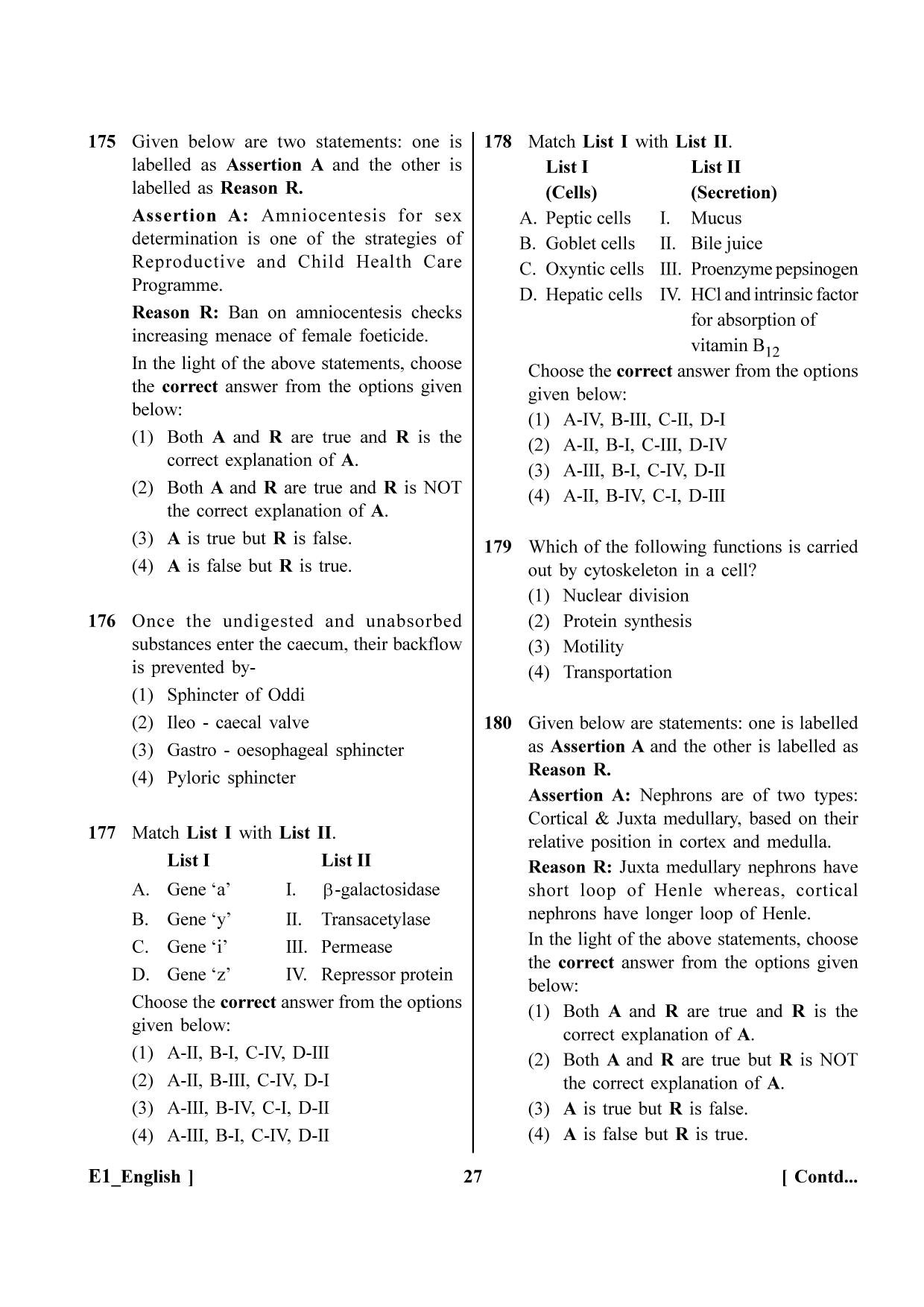 NEET 2023 E1 Question Paper - Page 27