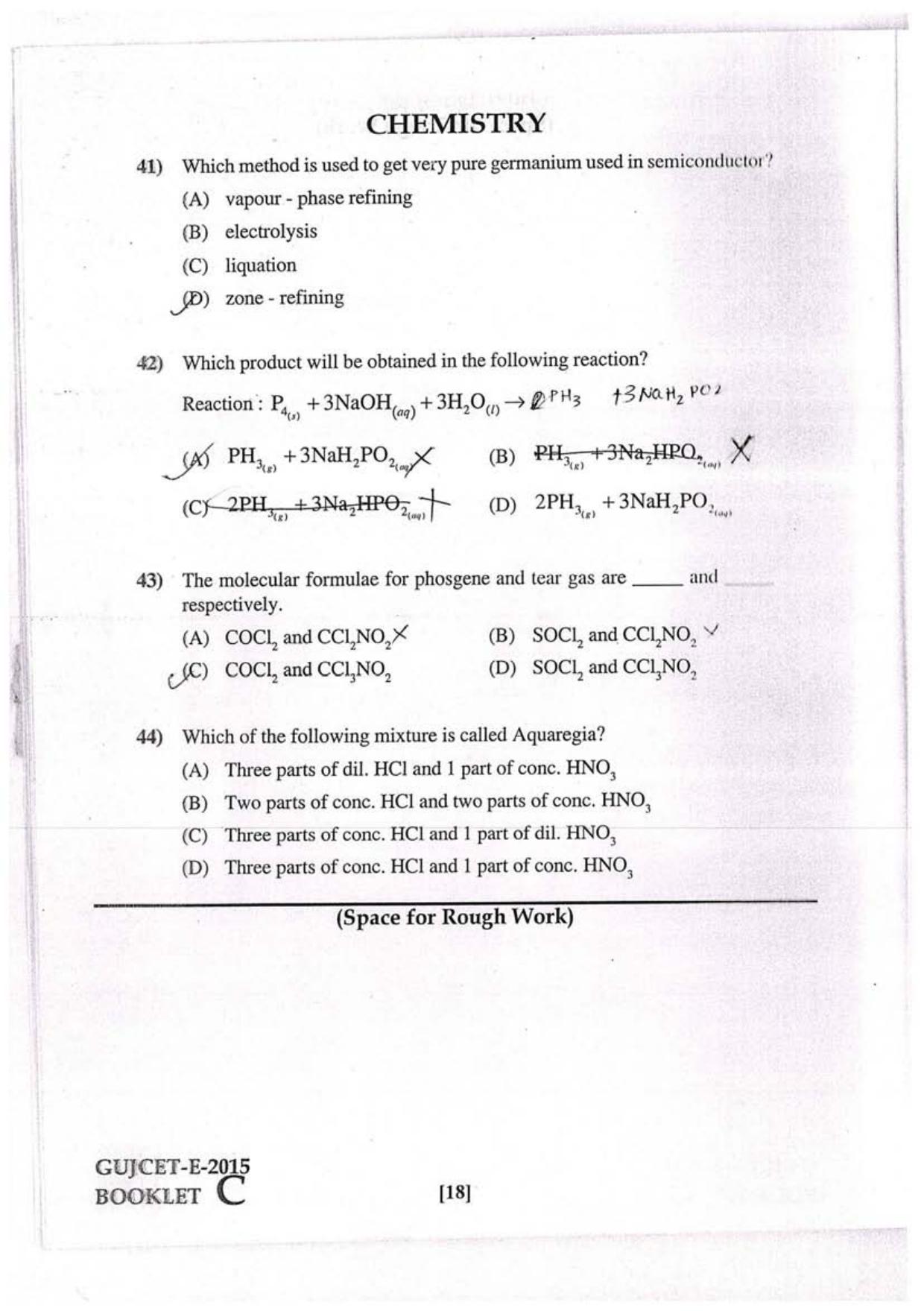 GUJCET 2015 Physics, Chemistry, Biology Question Paper - Page 12