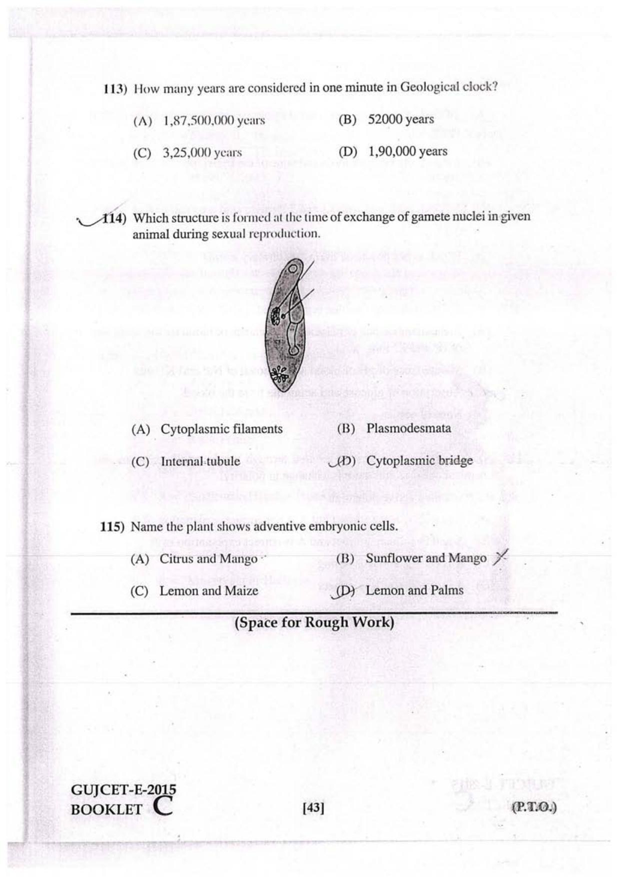 GUJCET 2015 Physics, Chemistry, Biology Question Paper - Page 33