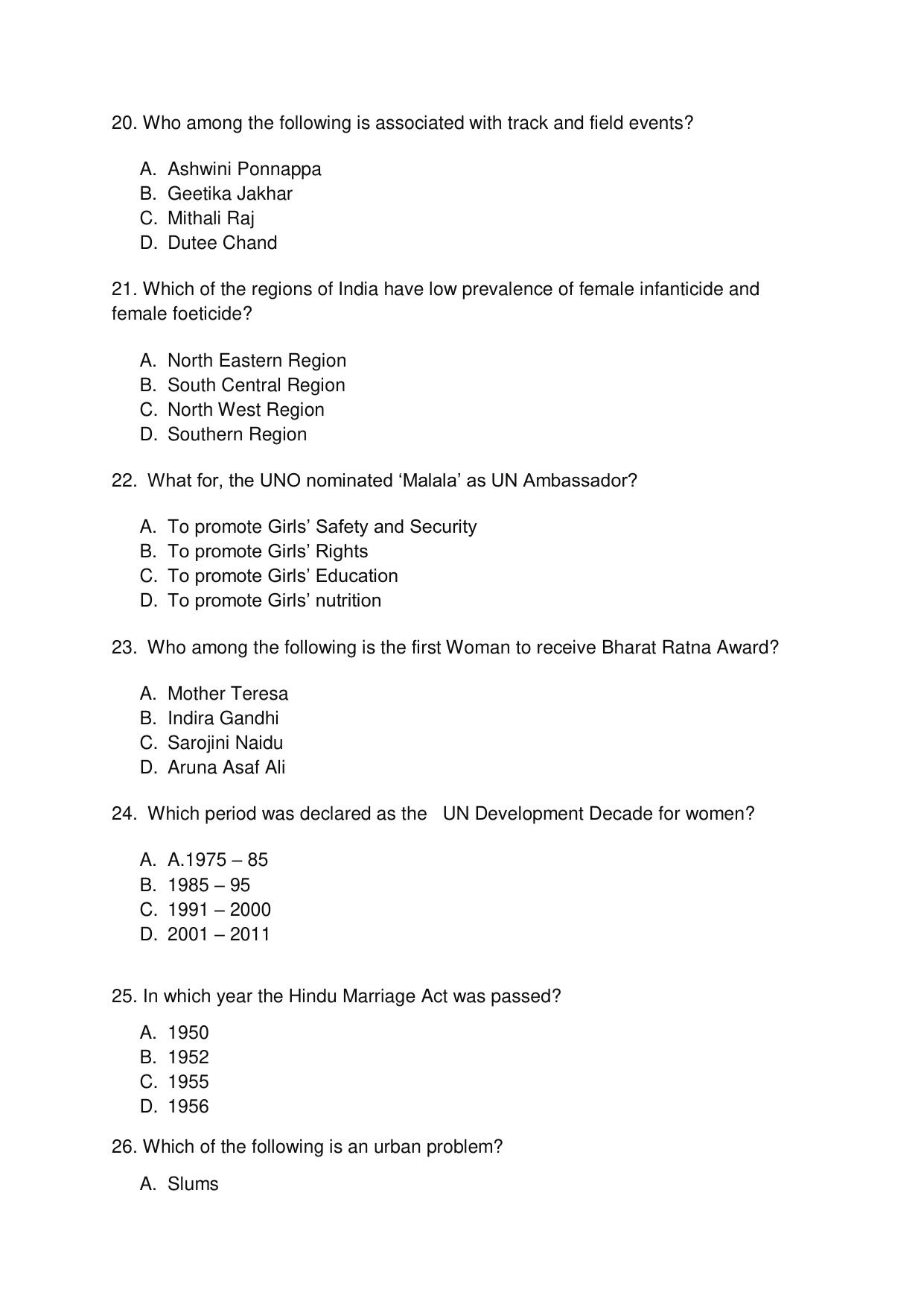 Odisha CPET 2021 GSWS Question Paper - Page 4