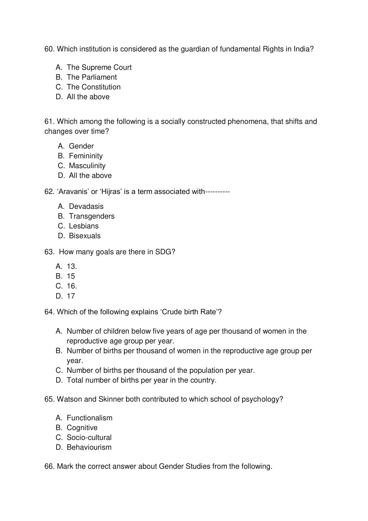 Odisha CPET 2021 GSWS Question Paper - Page 10
