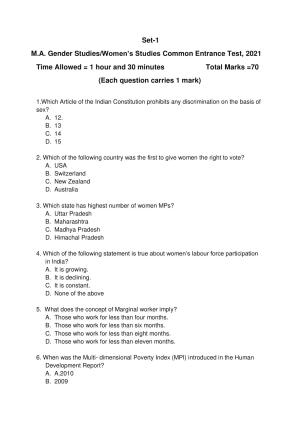 Odisha CPET 2021 GSWS Question Paper