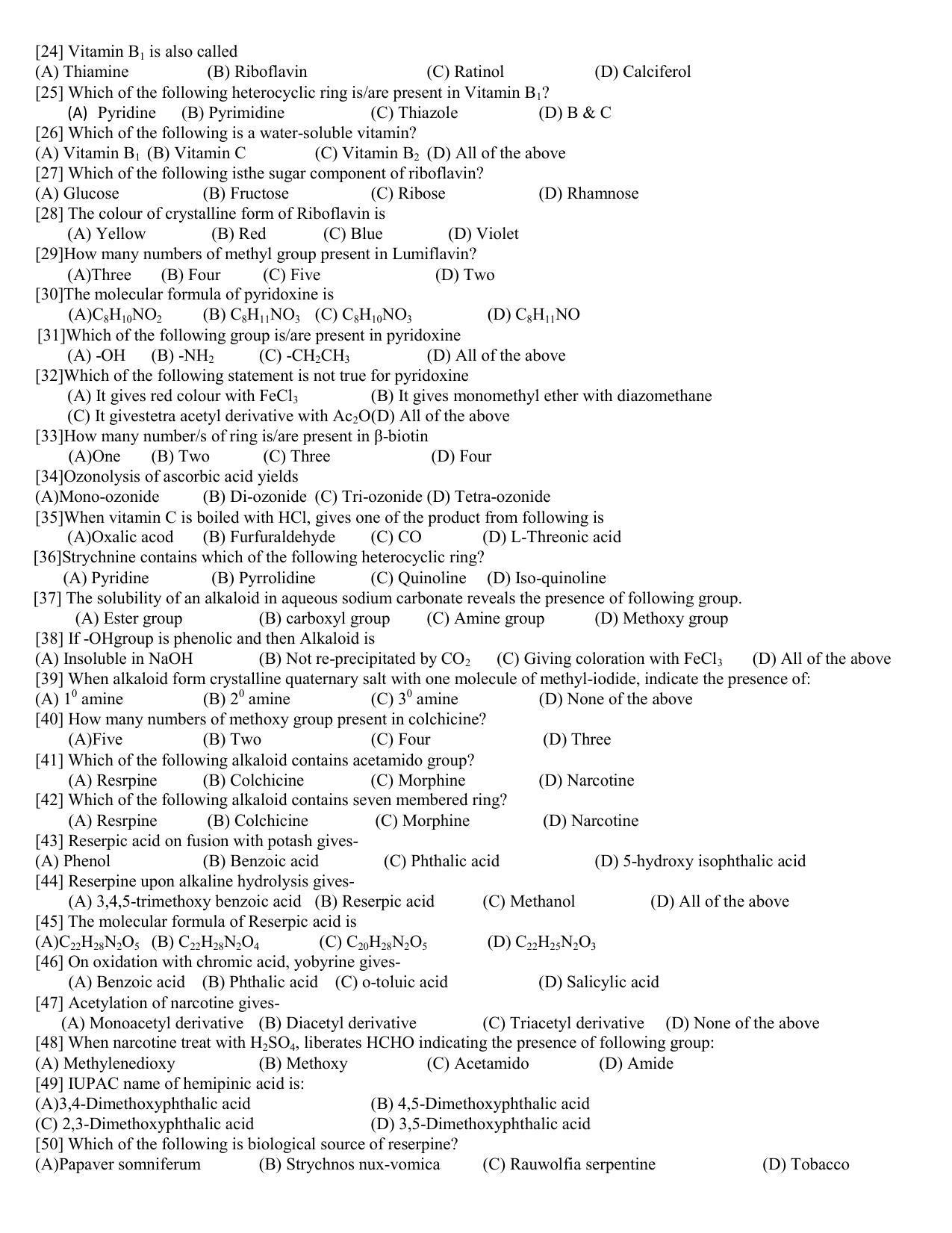 Hemchand North Gujarat University Sample Paper July-Sept 2021:  M.Sc. Sem. III Organic Chemistry CH N N-601 (O) Paper Code - 6004 (New course) - Page 2