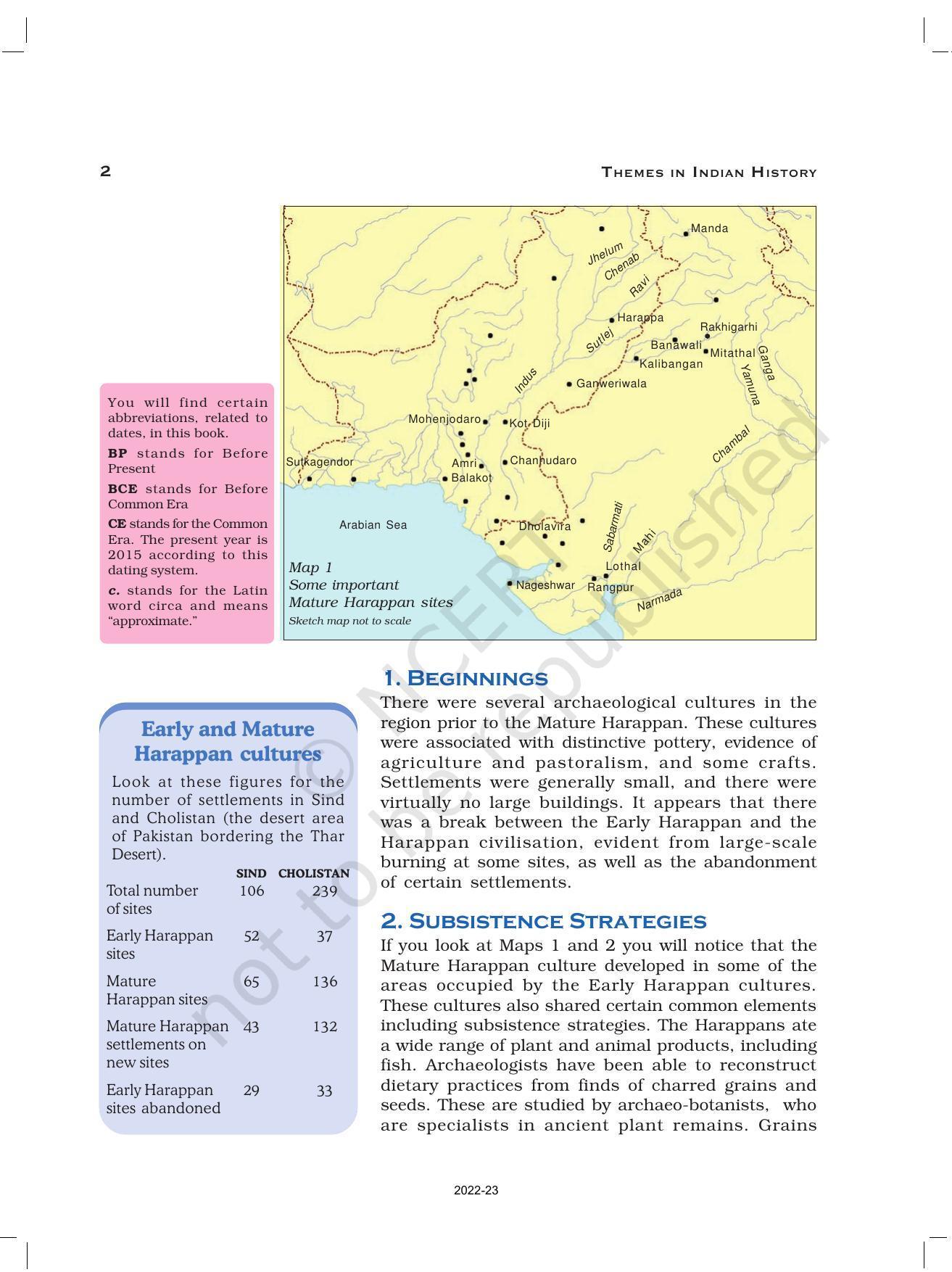 NCERT Book for Class 12 History (Part-1) Chapter 1 Bricks, Beads, and Bones - Page 2