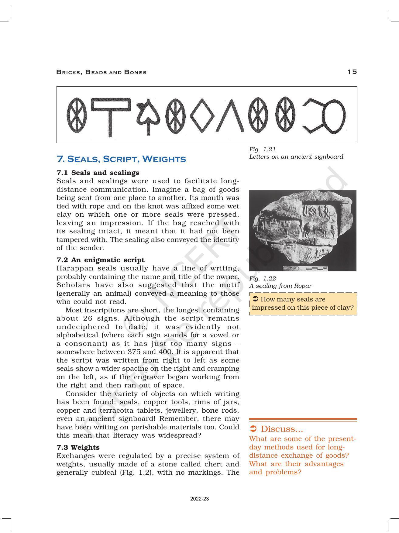 NCERT Book for Class 12 History (Part-1) Chapter 1 Bricks, Beads, and Bones - Page 15