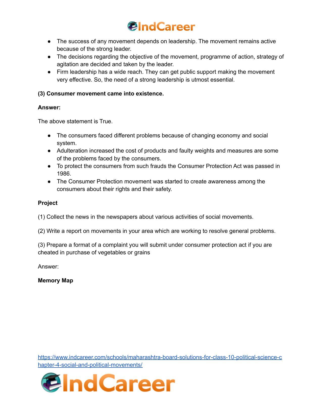 Maharashtra Board Solutions for Class 10- Political Science: Chapter 4- Social and Political Movements - Page 6