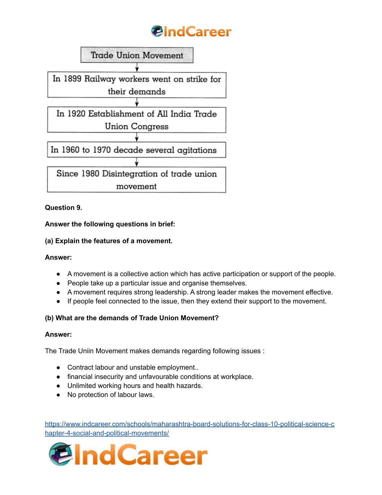 Maharashtra Board Solutions for Class 10- Political Science: Chapter 4- Social and Political Movements - Page 18
