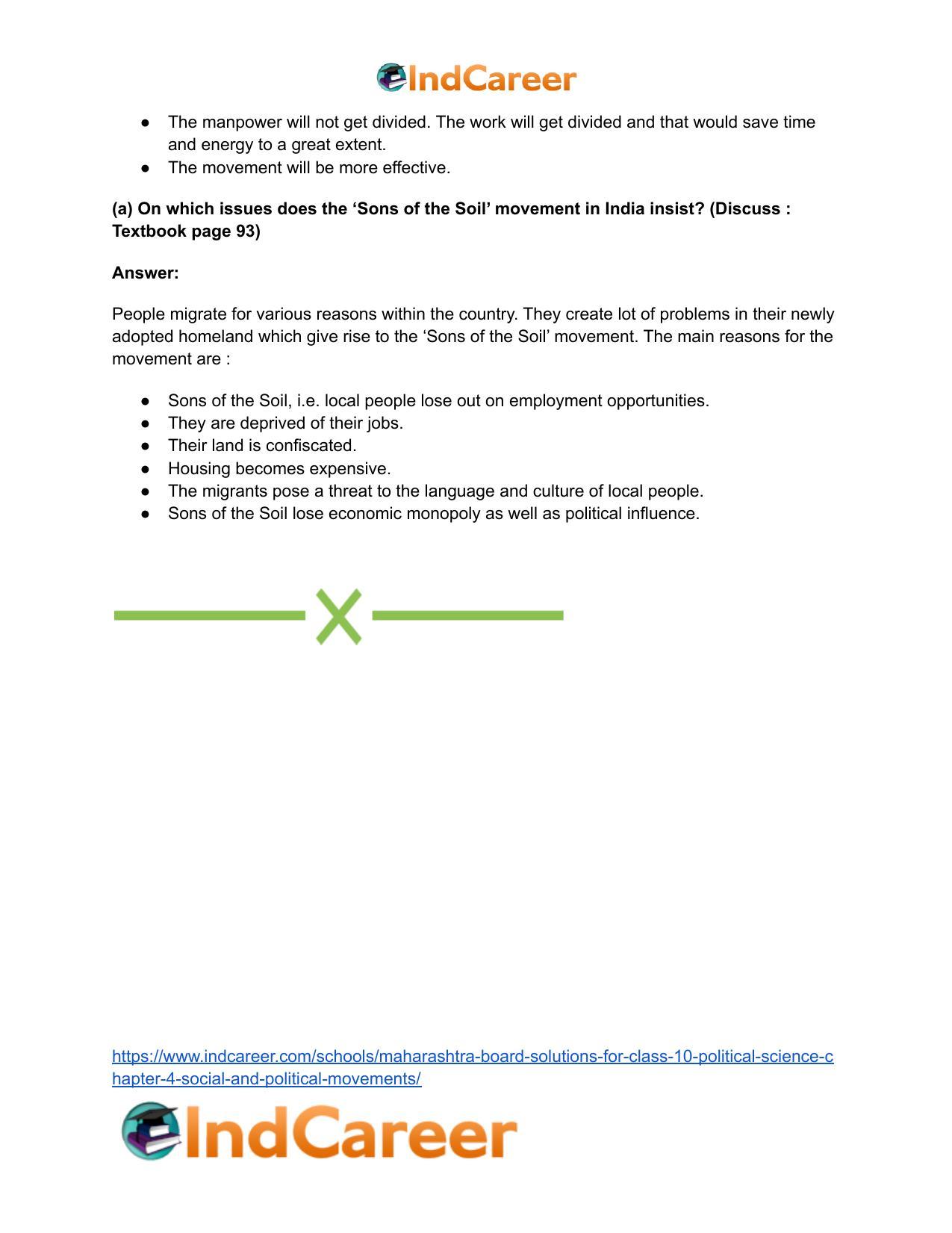 Maharashtra Board Solutions for Class 10- Political Science: Chapter 4- Social and Political Movements - Page 22