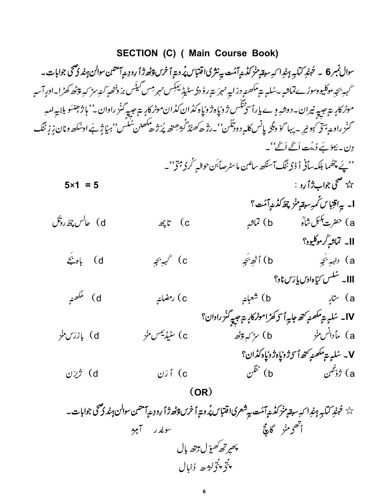 CBSE Class 10 Kashmiri Sample Paper 2025 - Page 6
