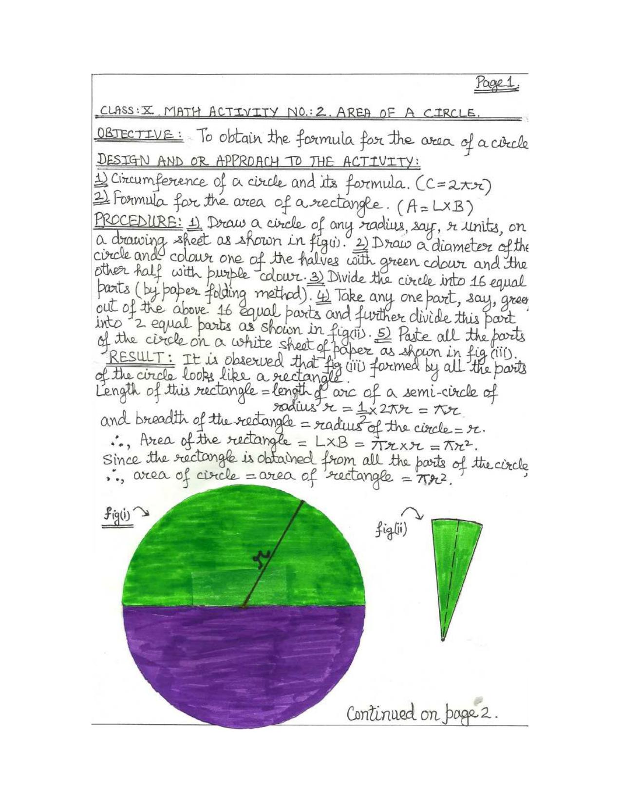 CBSE Worksheets for Class 10 Maths Areas related to Circles Assignment 6 - Page 1