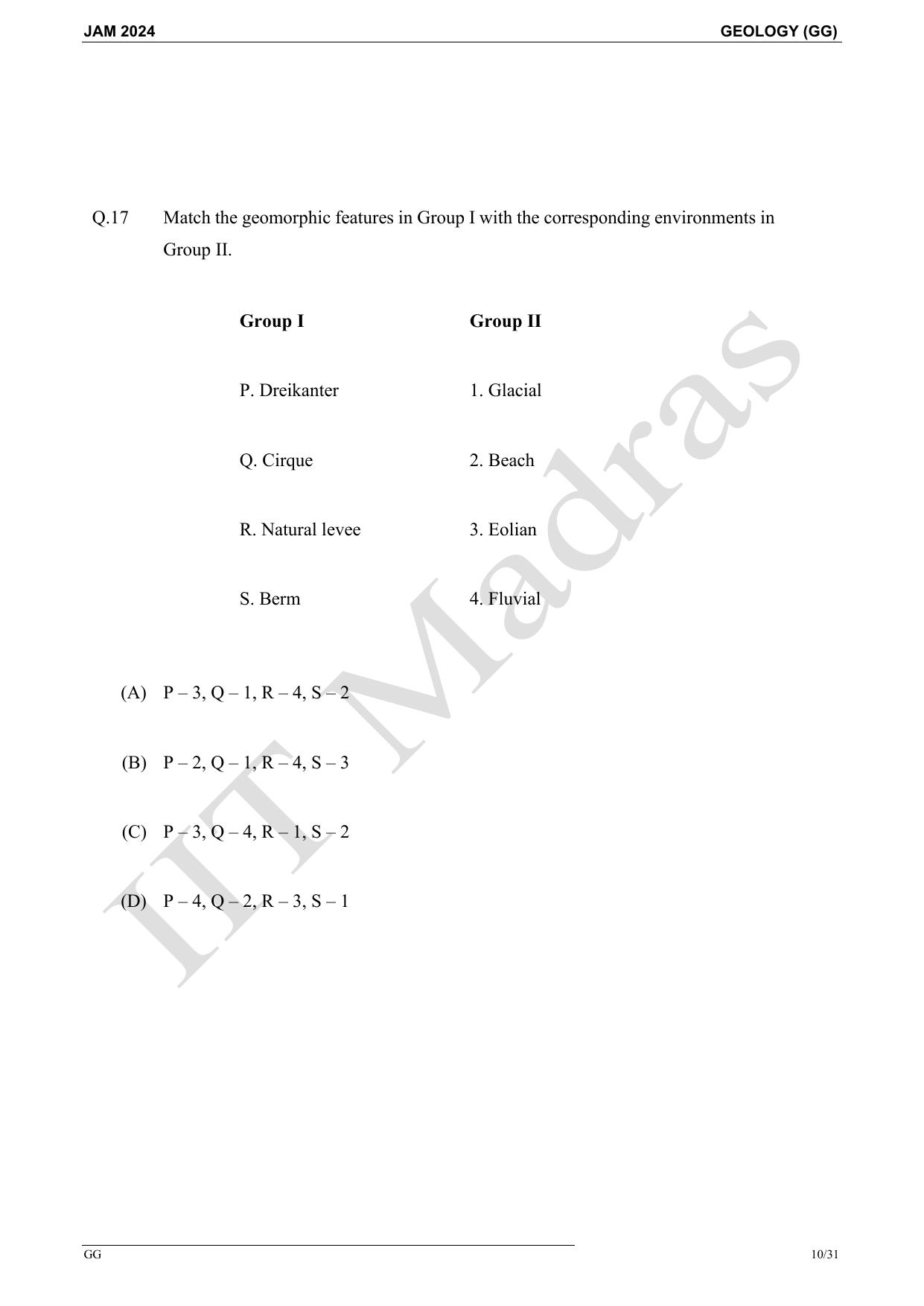 IIT JAM 2024 Geology (GG) Master Question Paper - Page 10
