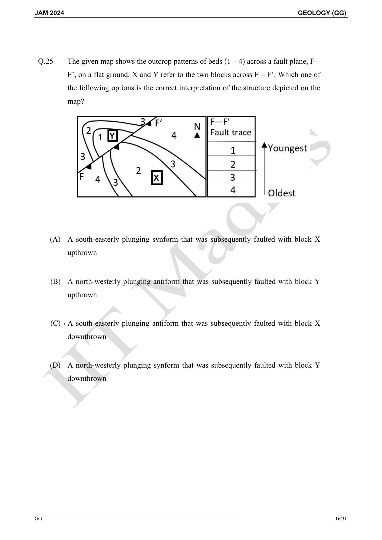 IIT JAM 2024 Geology (GG) Master Question Paper - Page 16