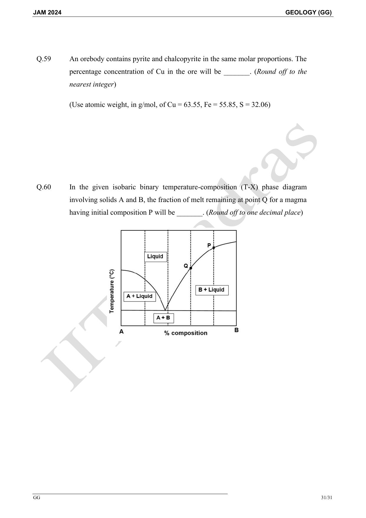 IIT JAM 2024 Geology (GG) Master Question Paper - Page 31