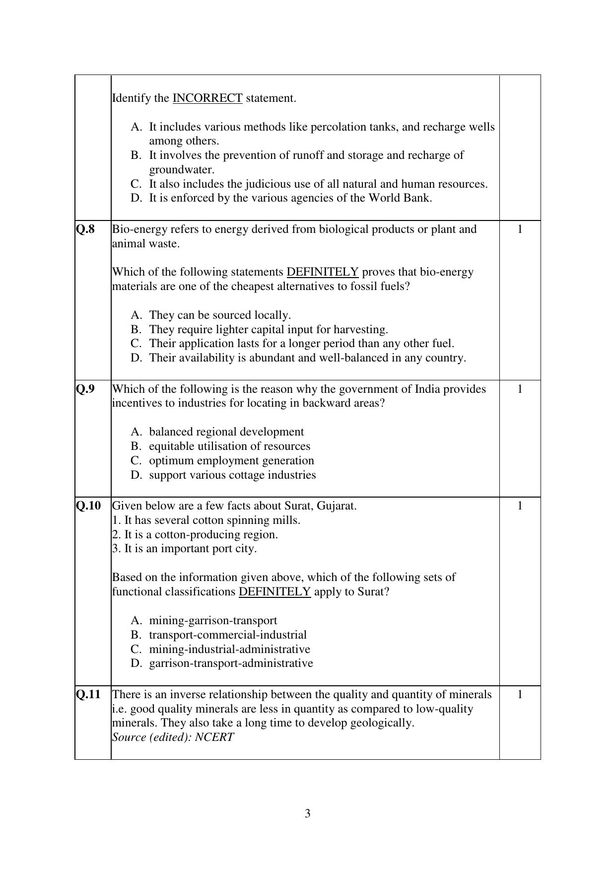 CBSE Class 12 Geography Practice Questions 2022-23 - Page 3