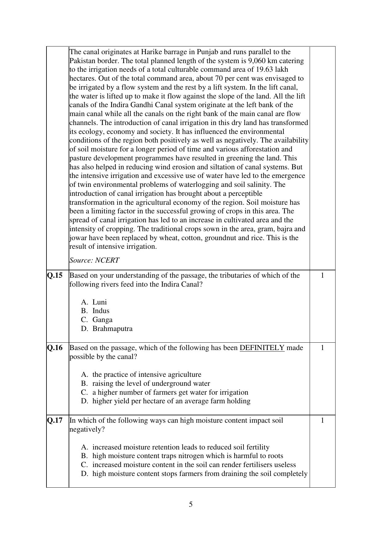 CBSE Class 12 Geography Practice Questions 2022-23 - Page 5