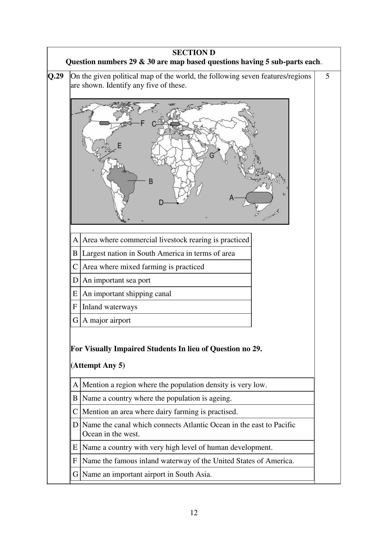 CBSE Class 12 Geography Practice Questions 2022-23 - Page 12
