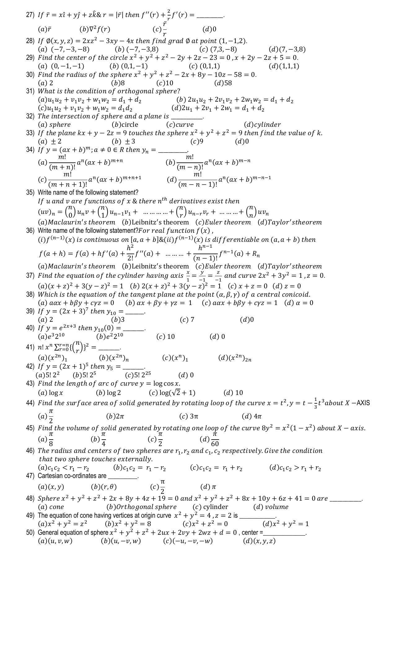 Hemchand North Gujarat University Sample Paper July-Sept 2021: B.SC Sem-I CC-MAT-111 Paper Code - 3024 (Old Course) - Page 2