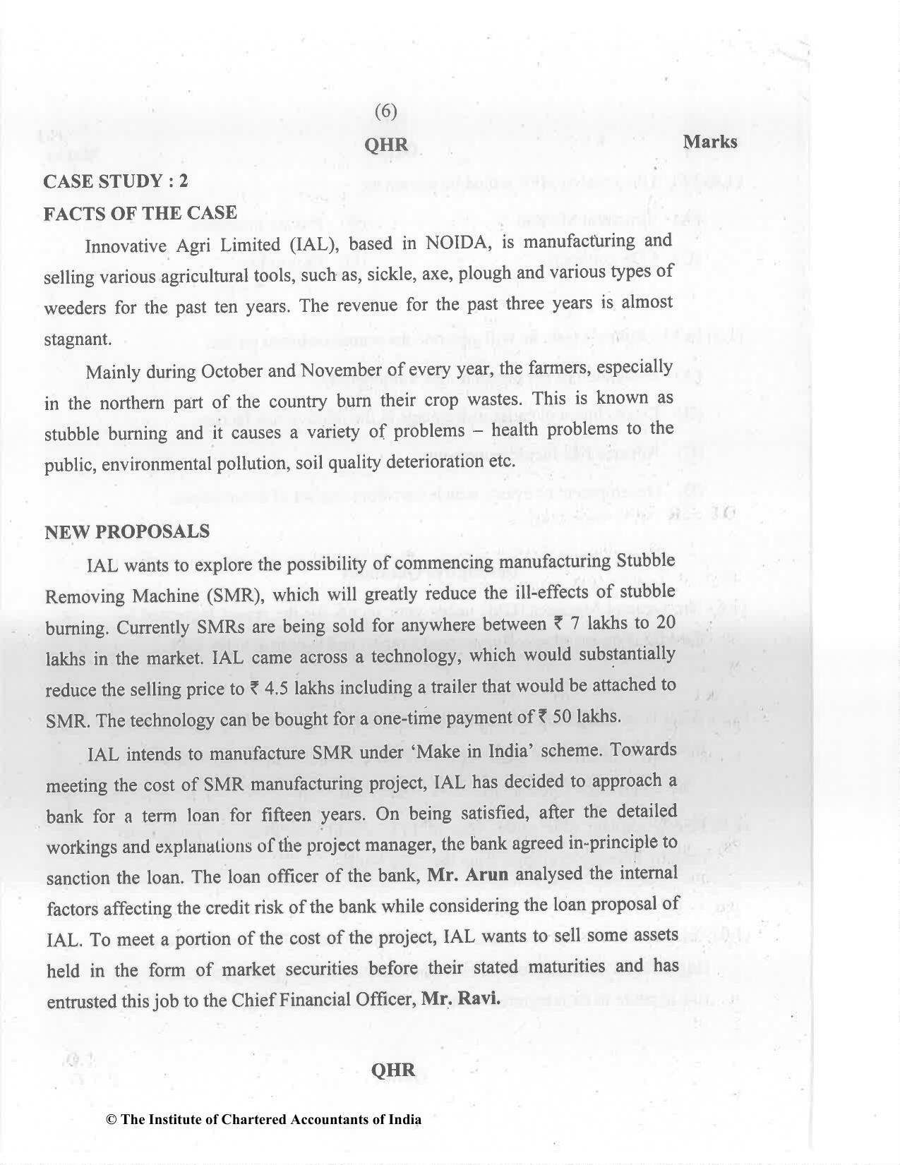 CA Final May 2022 Question Paper - Paper 6A – Risk Management - Page 6