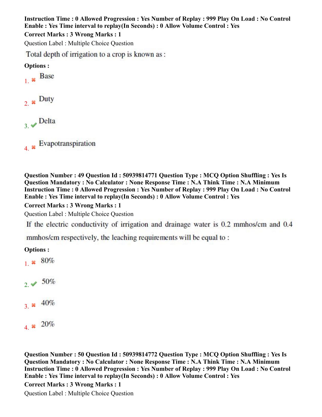 BHU RET Water Management (Agronomy) 2020 Question Paper - Page 32