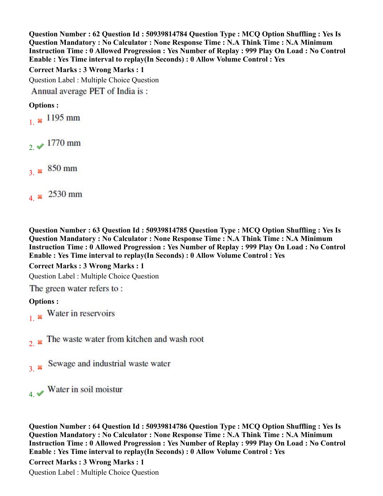 BHU RET Water Management (Agronomy) 2020 Question Paper - Page 38