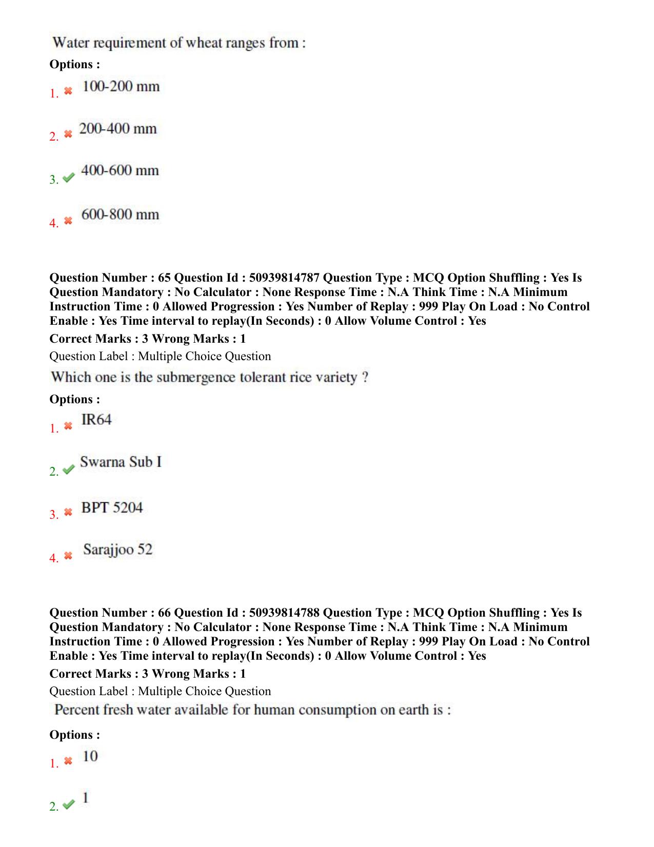 BHU RET Water Management (Agronomy) 2020 Question Paper - Page 39