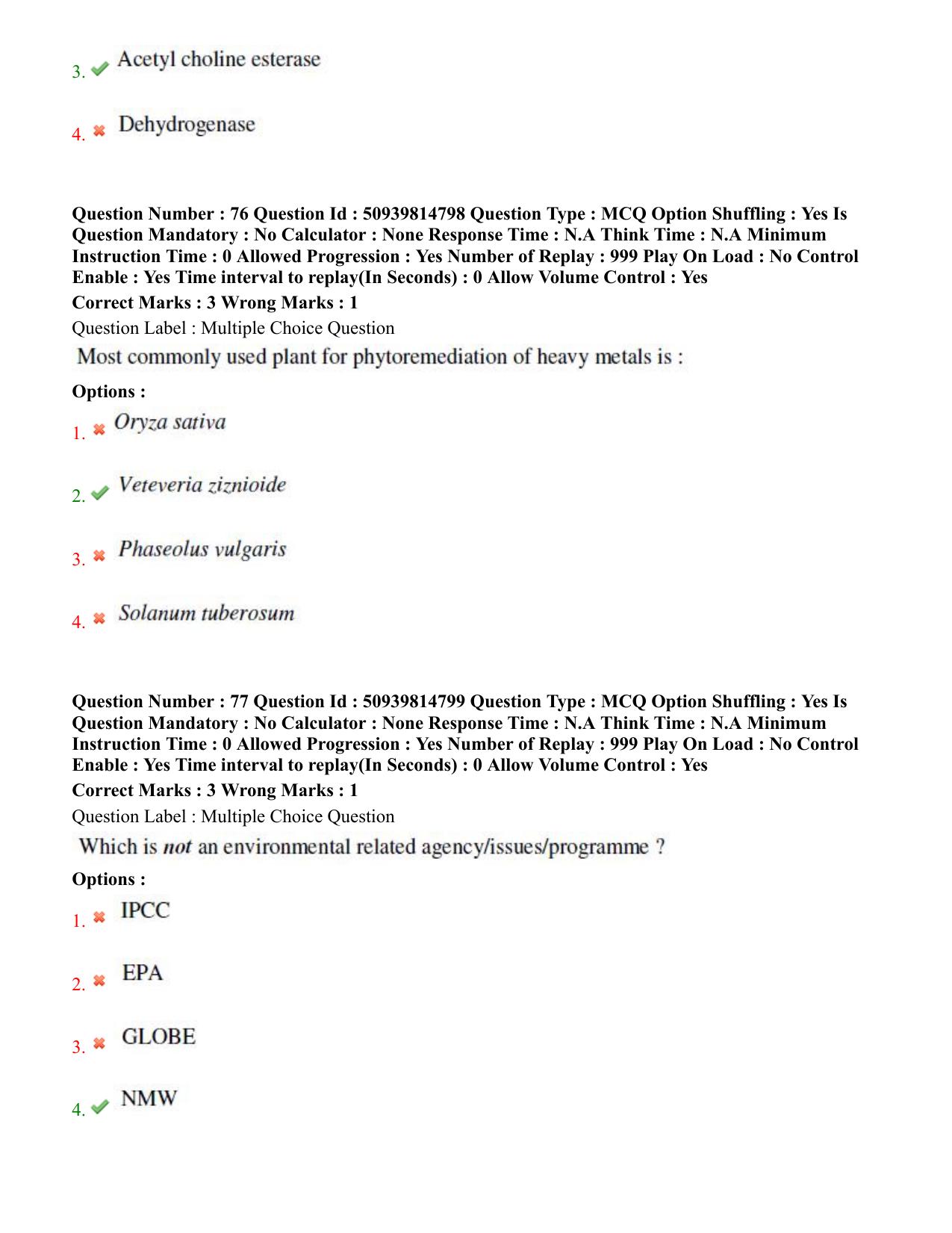 BHU RET Water Management (Agronomy) 2020 Question Paper - Page 44