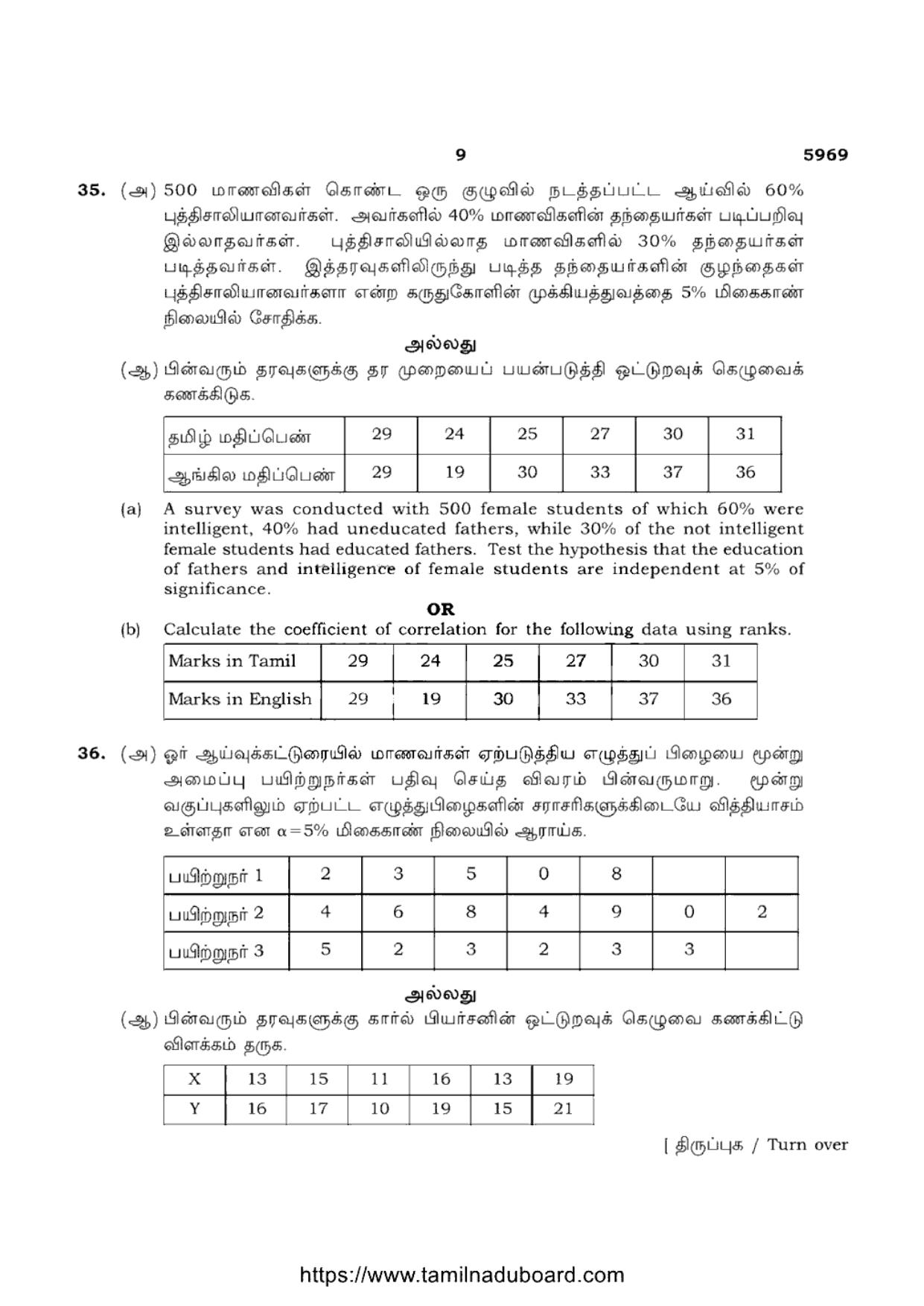 TN Class 12 Statistics 5969 Question Papers Apr 2022 - Page 9