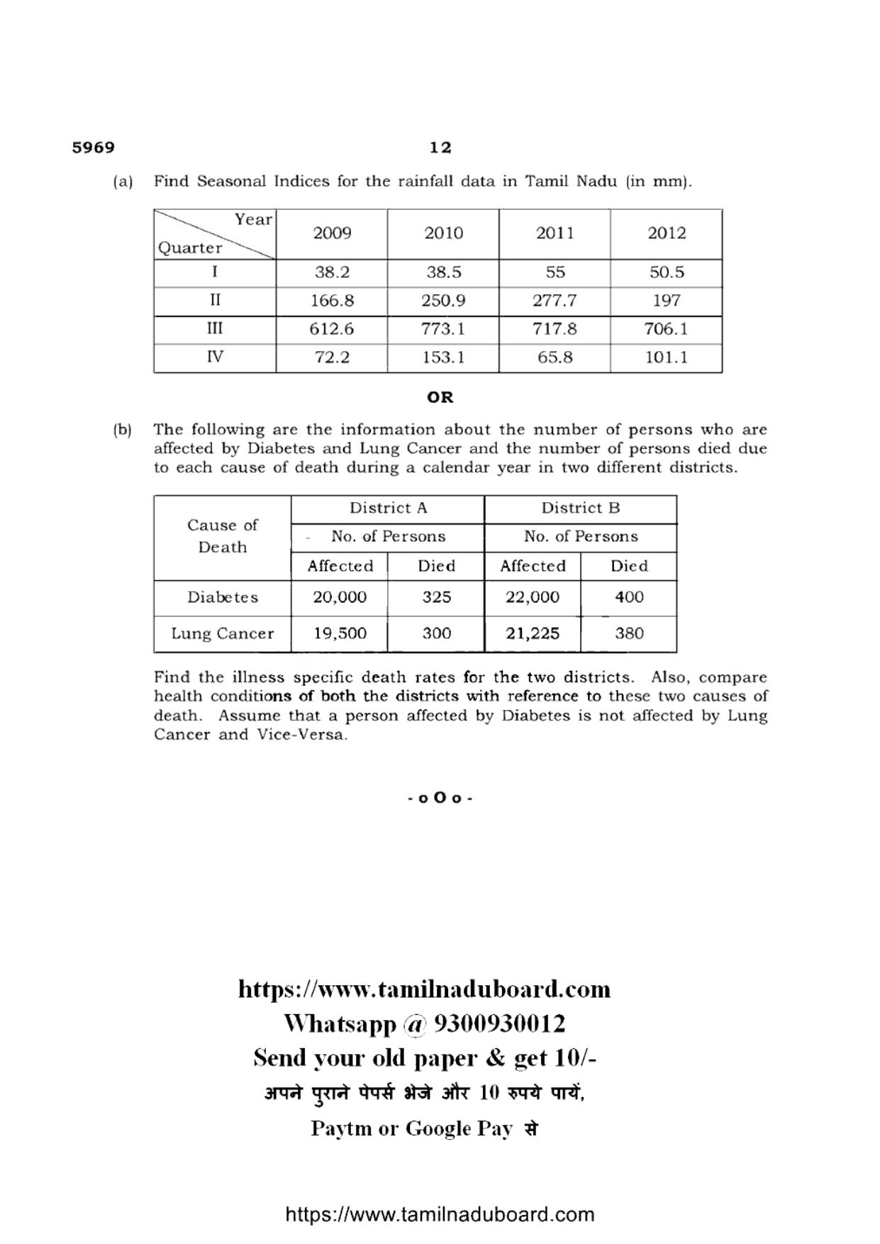 TN Class 12 Statistics 5969 Question Papers Apr 2022 - Page 12