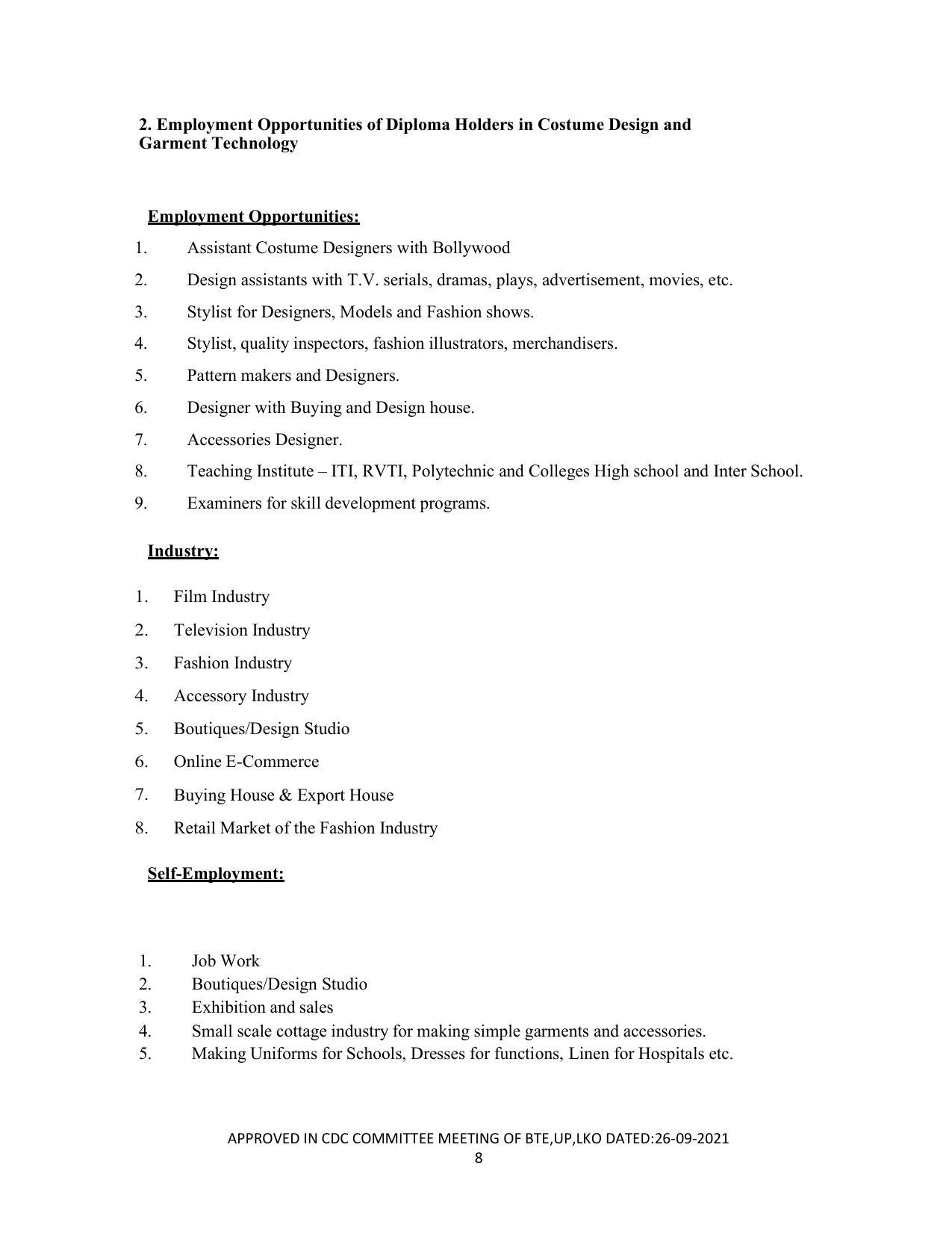 SYLLABUS FOR SEMESTER SYSTEM EFFECTIVE FROM (2021-2022) - CUSTUME DESIGN AND GARMENT TECHNOLOGY - Page 8