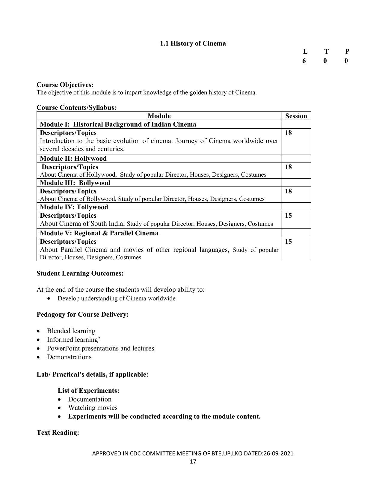 SYLLABUS FOR SEMESTER SYSTEM EFFECTIVE FROM (2021-2022) - CUSTUME DESIGN AND GARMENT TECHNOLOGY - Page 17