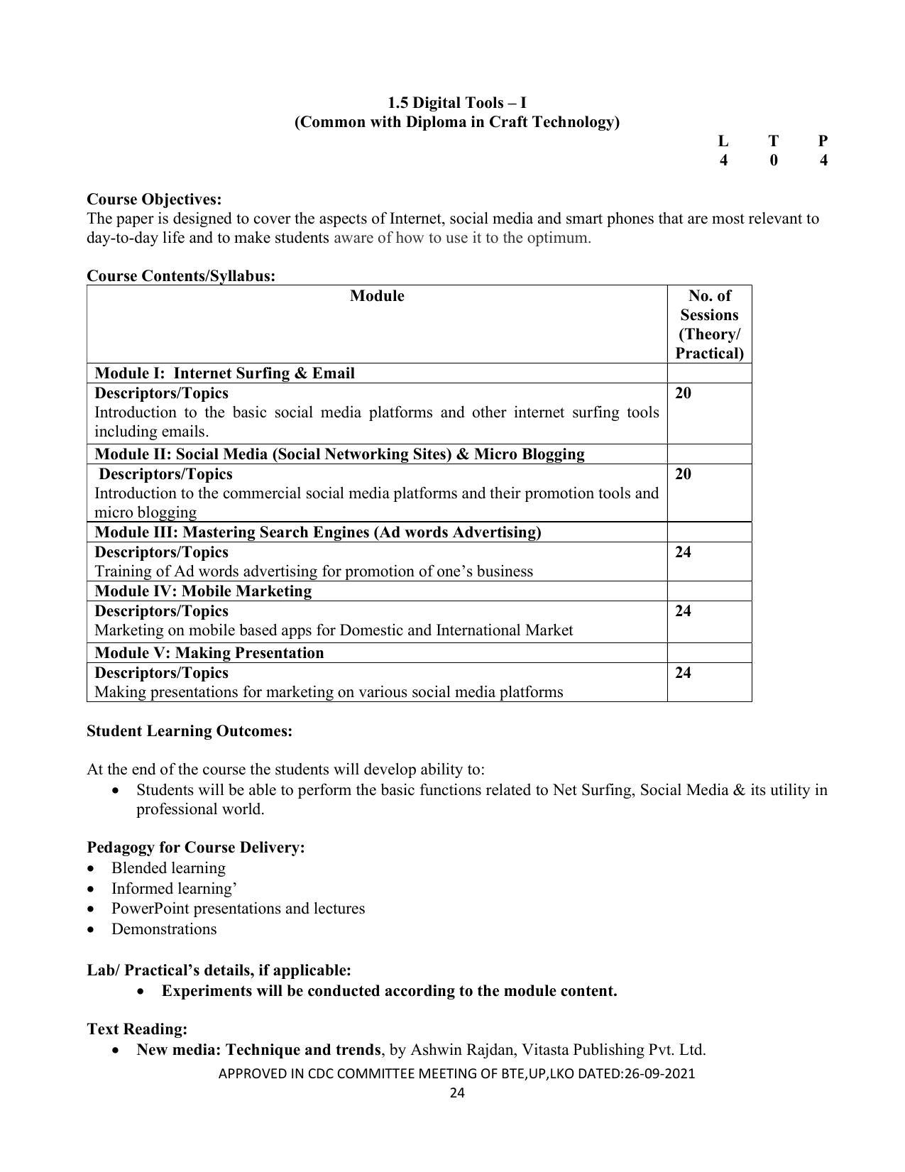 SYLLABUS FOR SEMESTER SYSTEM EFFECTIVE FROM (2021-2022) - CUSTUME DESIGN AND GARMENT TECHNOLOGY - Page 24