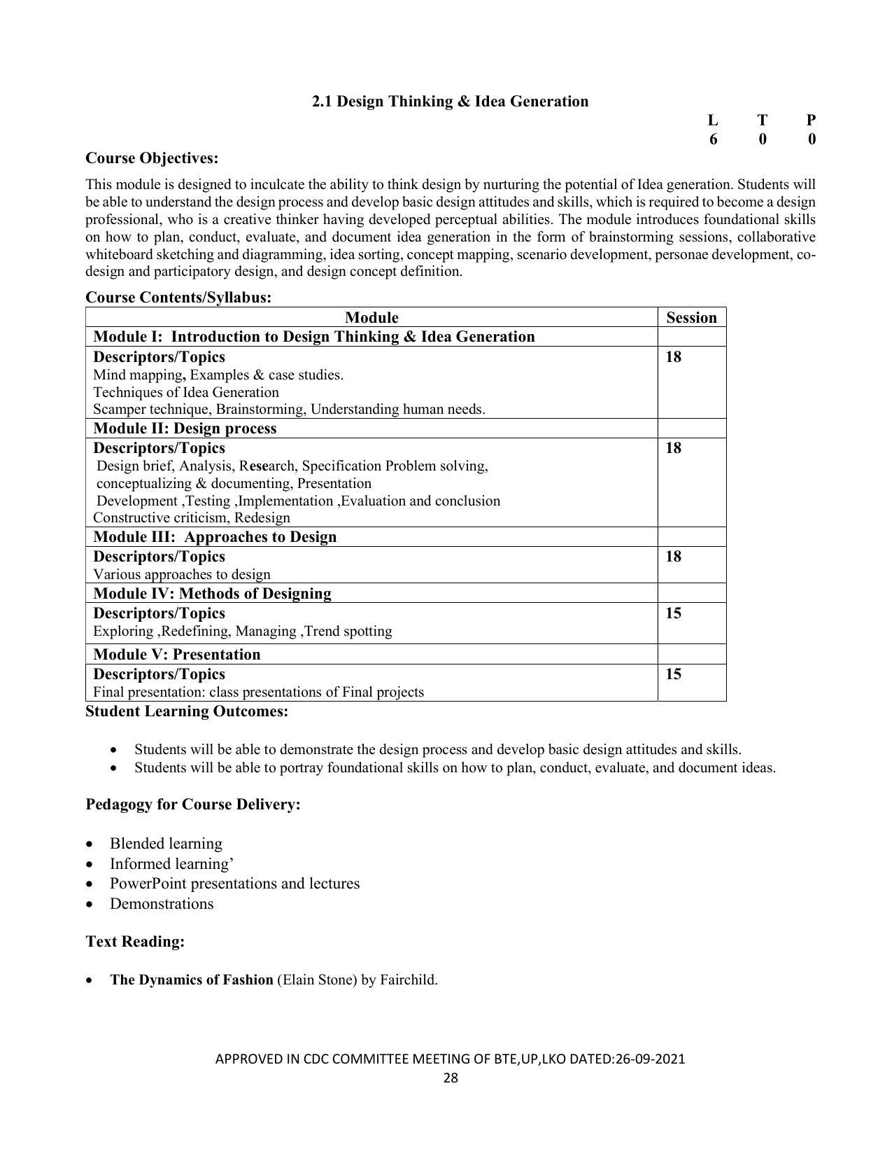 SYLLABUS FOR SEMESTER SYSTEM EFFECTIVE FROM (2021-2022) - CUSTUME DESIGN AND GARMENT TECHNOLOGY - Page 28