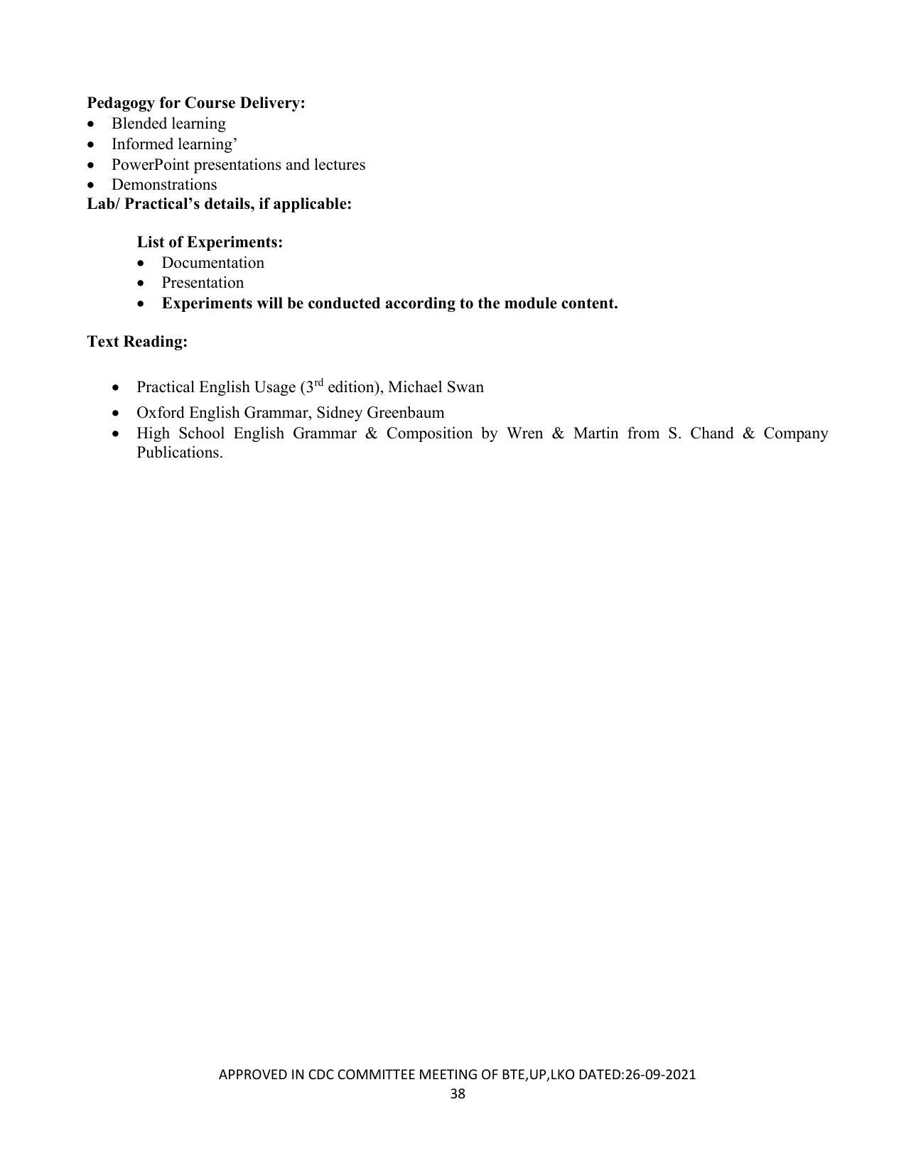 SYLLABUS FOR SEMESTER SYSTEM EFFECTIVE FROM (2021-2022) - CUSTUME DESIGN AND GARMENT TECHNOLOGY - Page 38