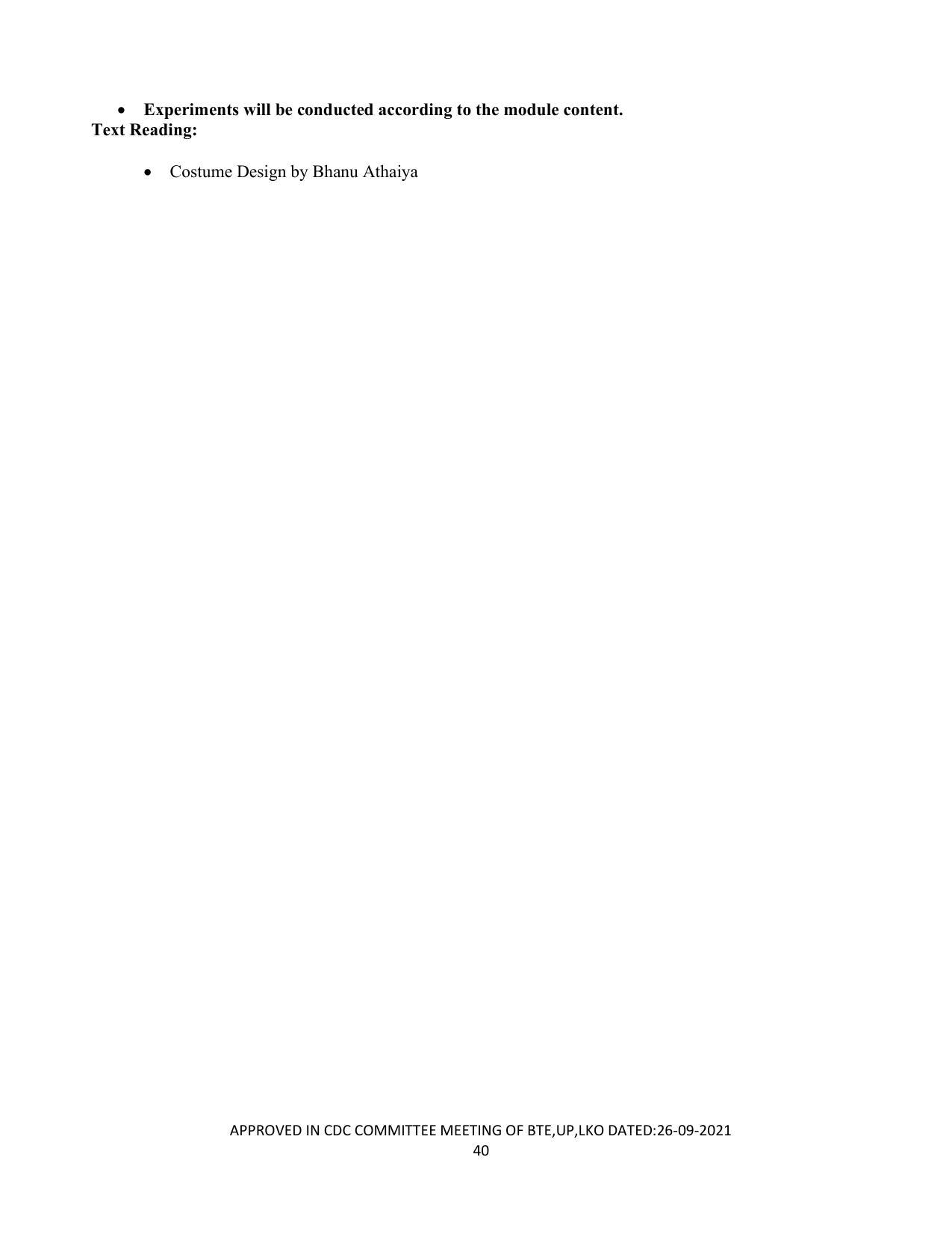 SYLLABUS FOR SEMESTER SYSTEM EFFECTIVE FROM (2021-2022) - CUSTUME DESIGN AND GARMENT TECHNOLOGY - Page 40