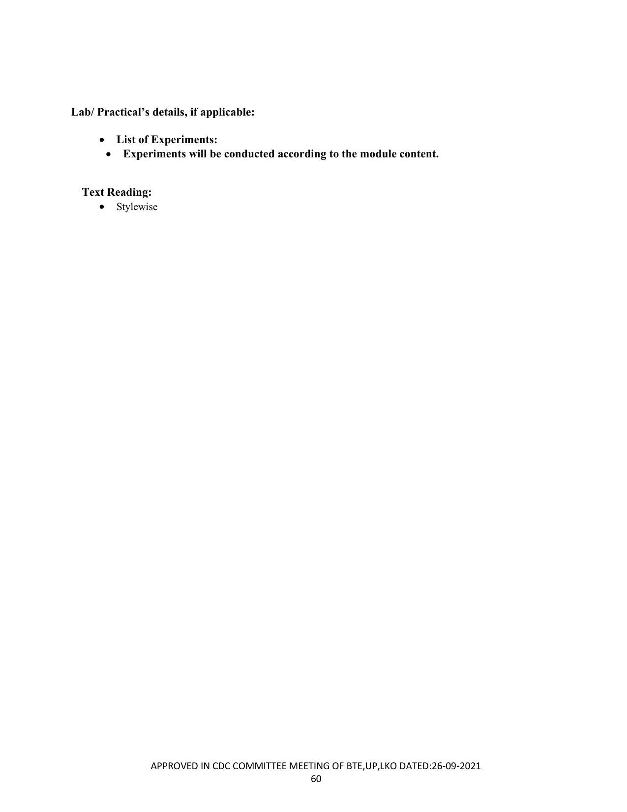 SYLLABUS FOR SEMESTER SYSTEM EFFECTIVE FROM (2021-2022) - CUSTUME DESIGN AND GARMENT TECHNOLOGY - Page 60