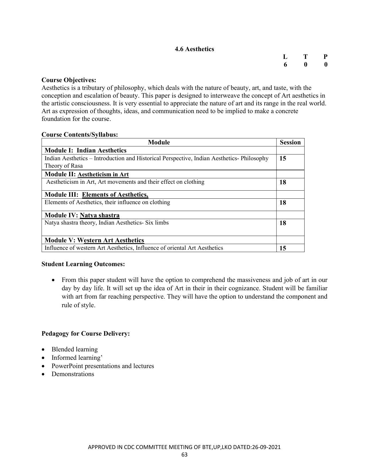SYLLABUS FOR SEMESTER SYSTEM EFFECTIVE FROM (2021-2022) - CUSTUME DESIGN AND GARMENT TECHNOLOGY - Page 63