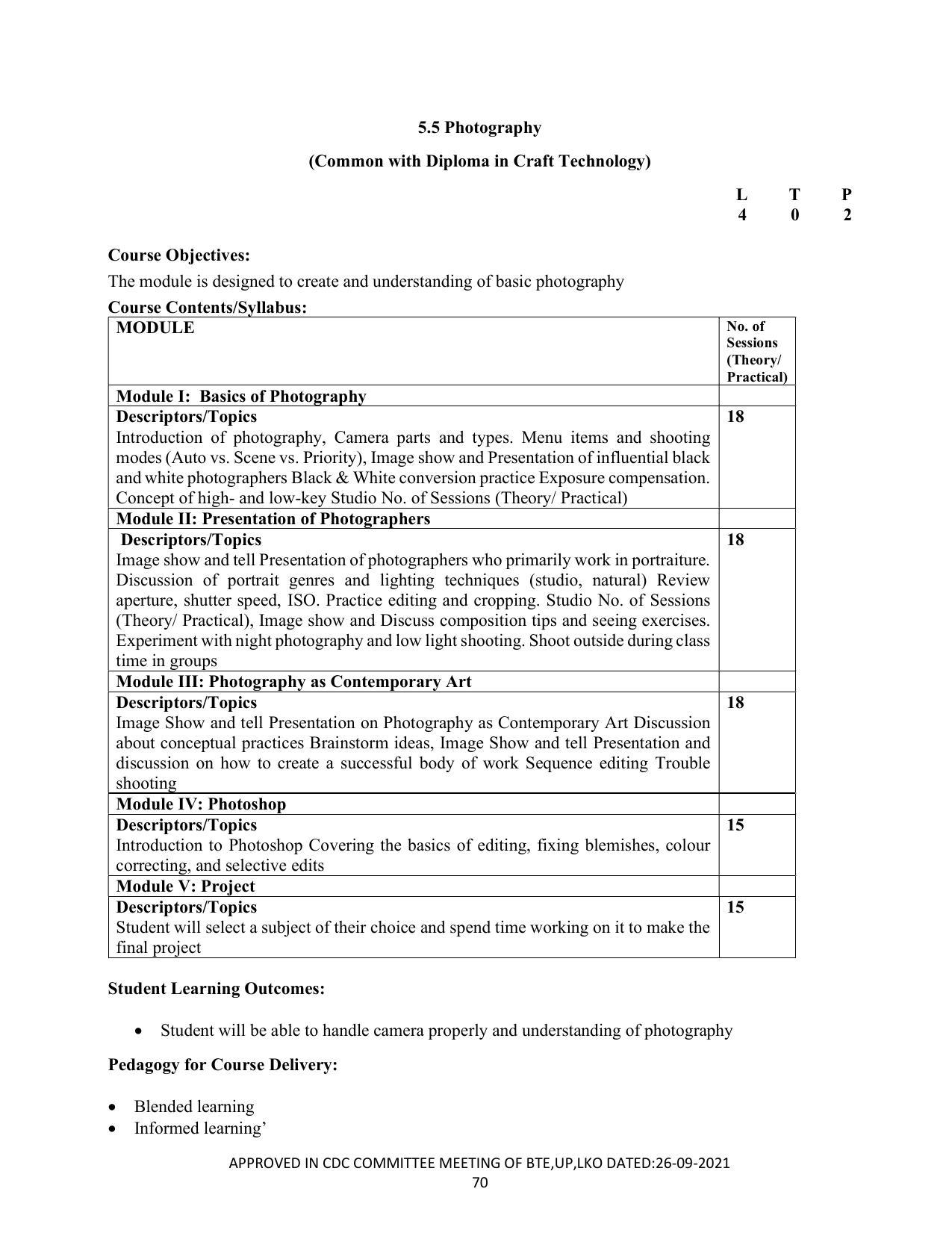 SYLLABUS FOR SEMESTER SYSTEM EFFECTIVE FROM (2021-2022) - CUSTUME DESIGN AND GARMENT TECHNOLOGY - Page 70