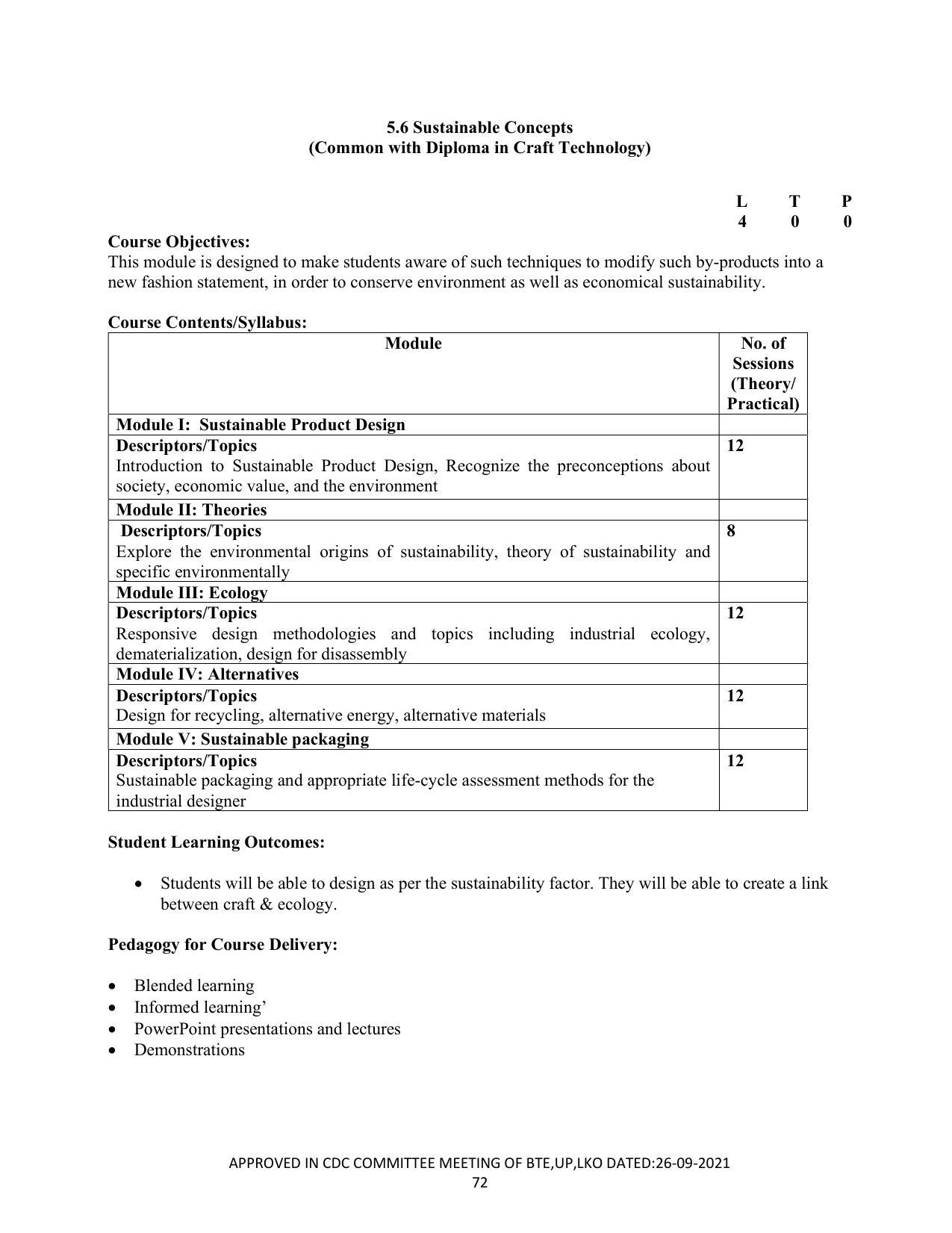 SYLLABUS FOR SEMESTER SYSTEM EFFECTIVE FROM (2021-2022) - CUSTUME DESIGN AND GARMENT TECHNOLOGY - Page 72