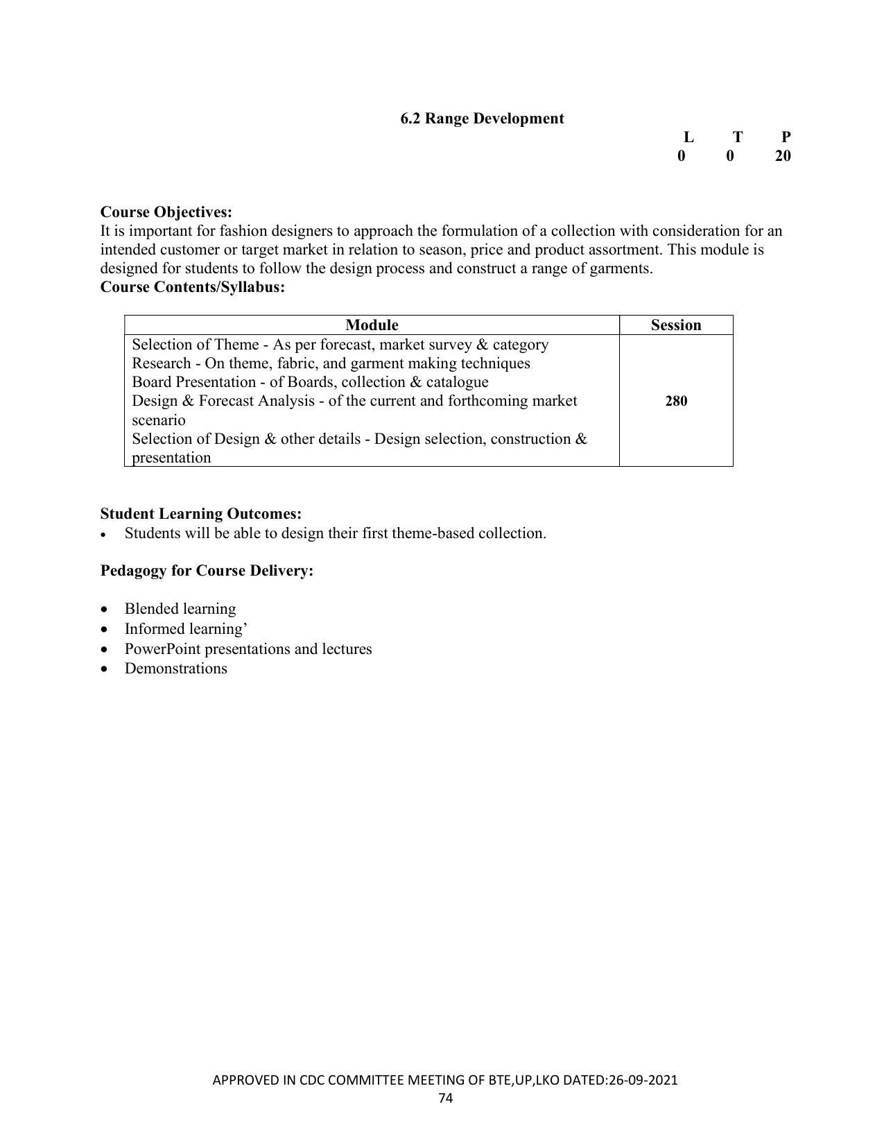 SYLLABUS FOR SEMESTER SYSTEM EFFECTIVE FROM (2021-2022) - CUSTUME DESIGN AND GARMENT TECHNOLOGY - Page 74