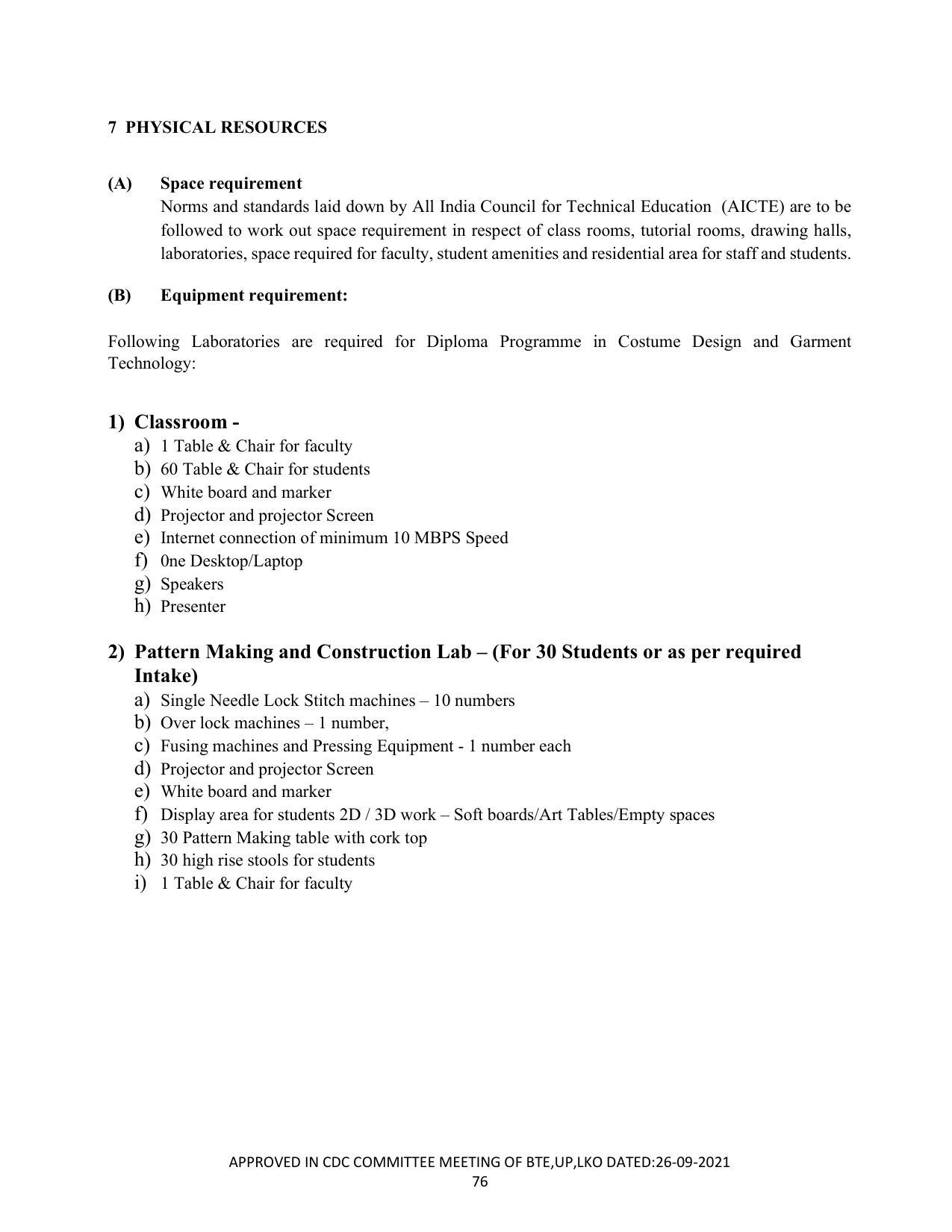 SYLLABUS FOR SEMESTER SYSTEM EFFECTIVE FROM (2021-2022) - CUSTUME DESIGN AND GARMENT TECHNOLOGY - Page 76