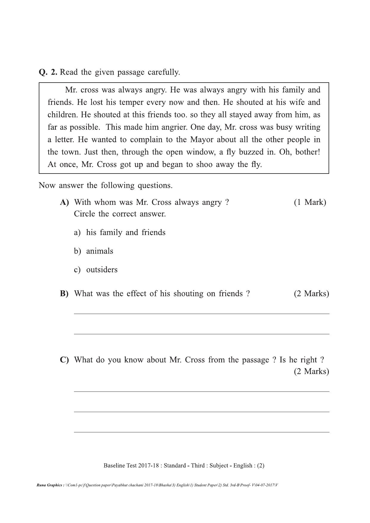 Maharashtra Board Class 3 English इंग्रजी Set B (संच-ब) Question Bank - Page 2